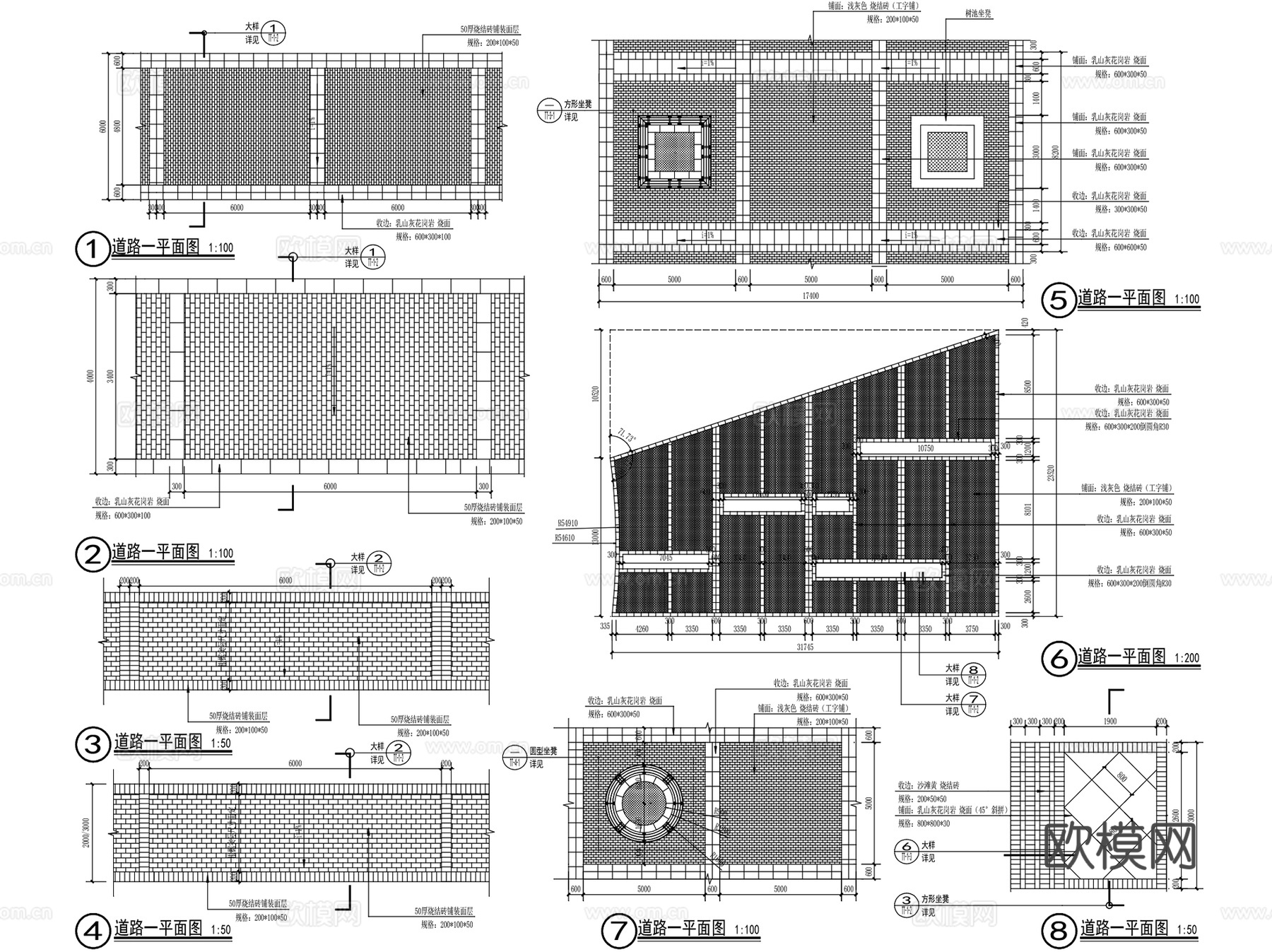 连云港曹圩河道路景观绿化带CAD施工图全套cad施工图