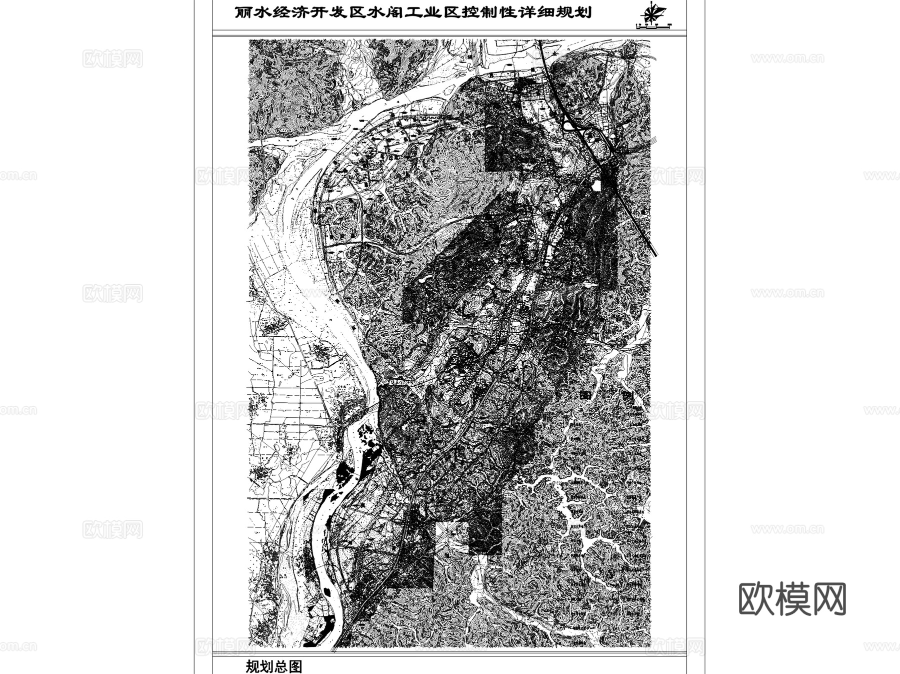 丽水水阁工业区控制性详细规划CAD施工图全套cad施工图