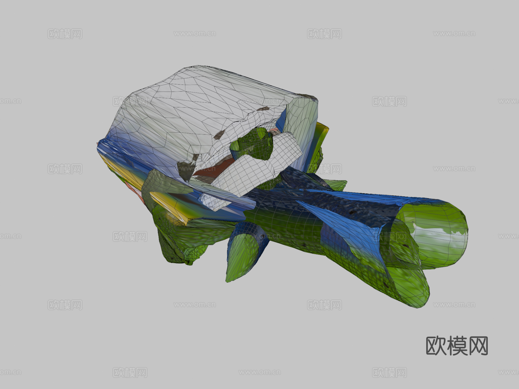 红眼树蛙3d模型下载（渲染图2）