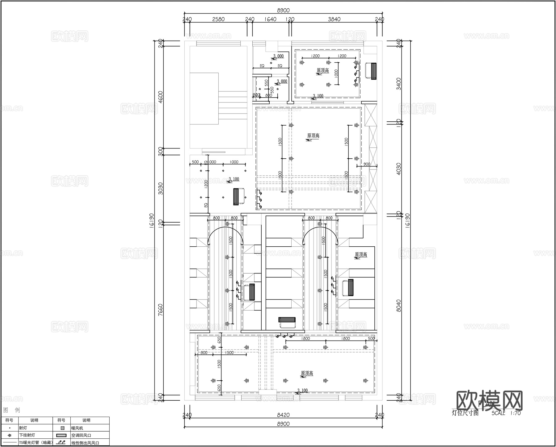 宠物店平面施工图cad施工图
