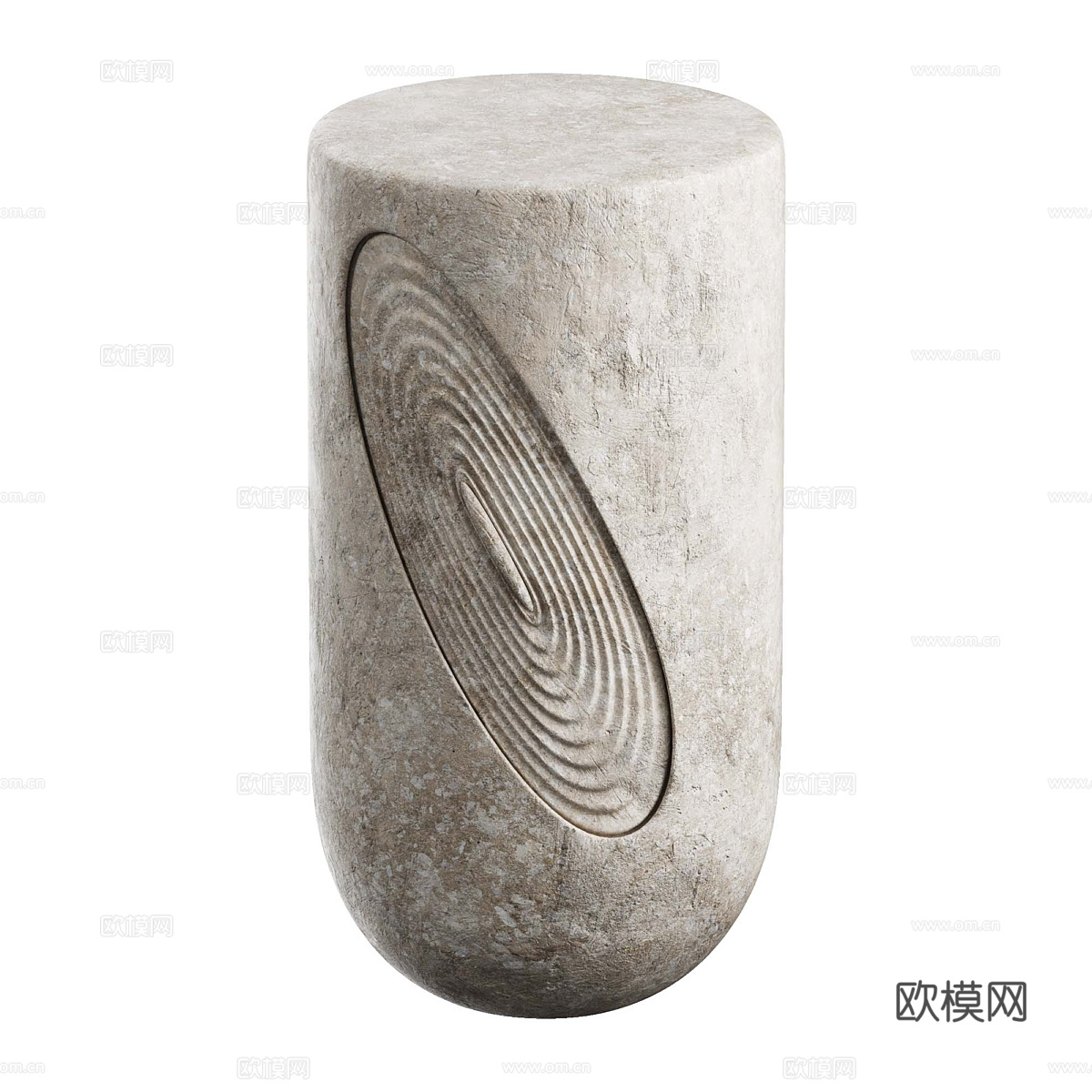 新中式侘寂柱式石材台盆3d模型下载（渲染图3）