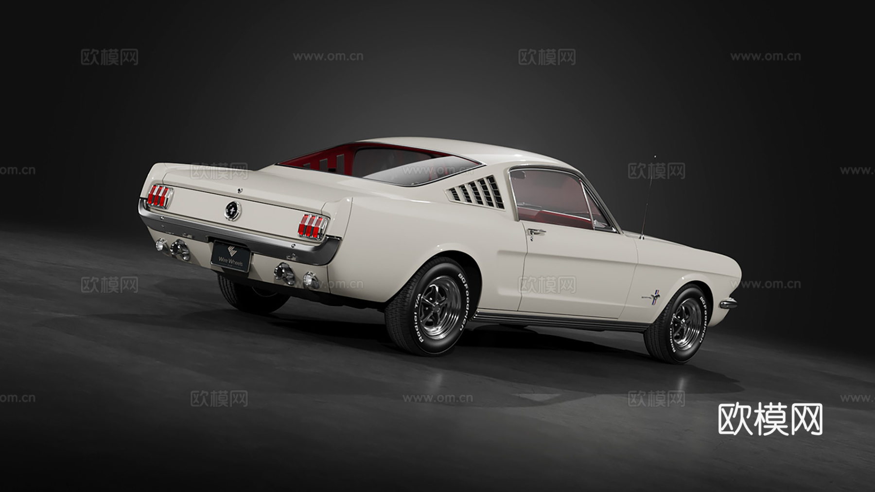 1965年福特野马快背车 老爷车豪车 跑车 经典 3D打印su模型