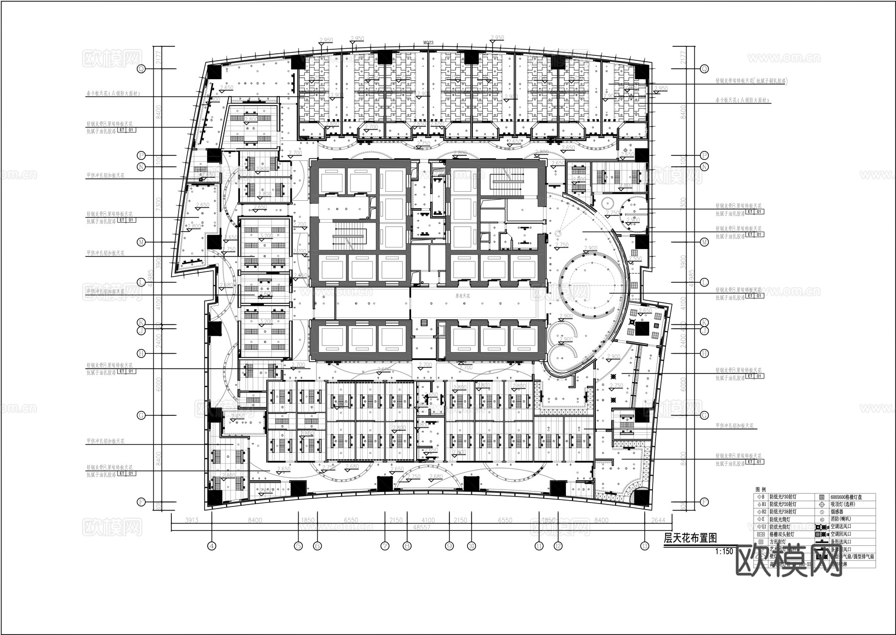 体检中心平面施工图cad施工图
