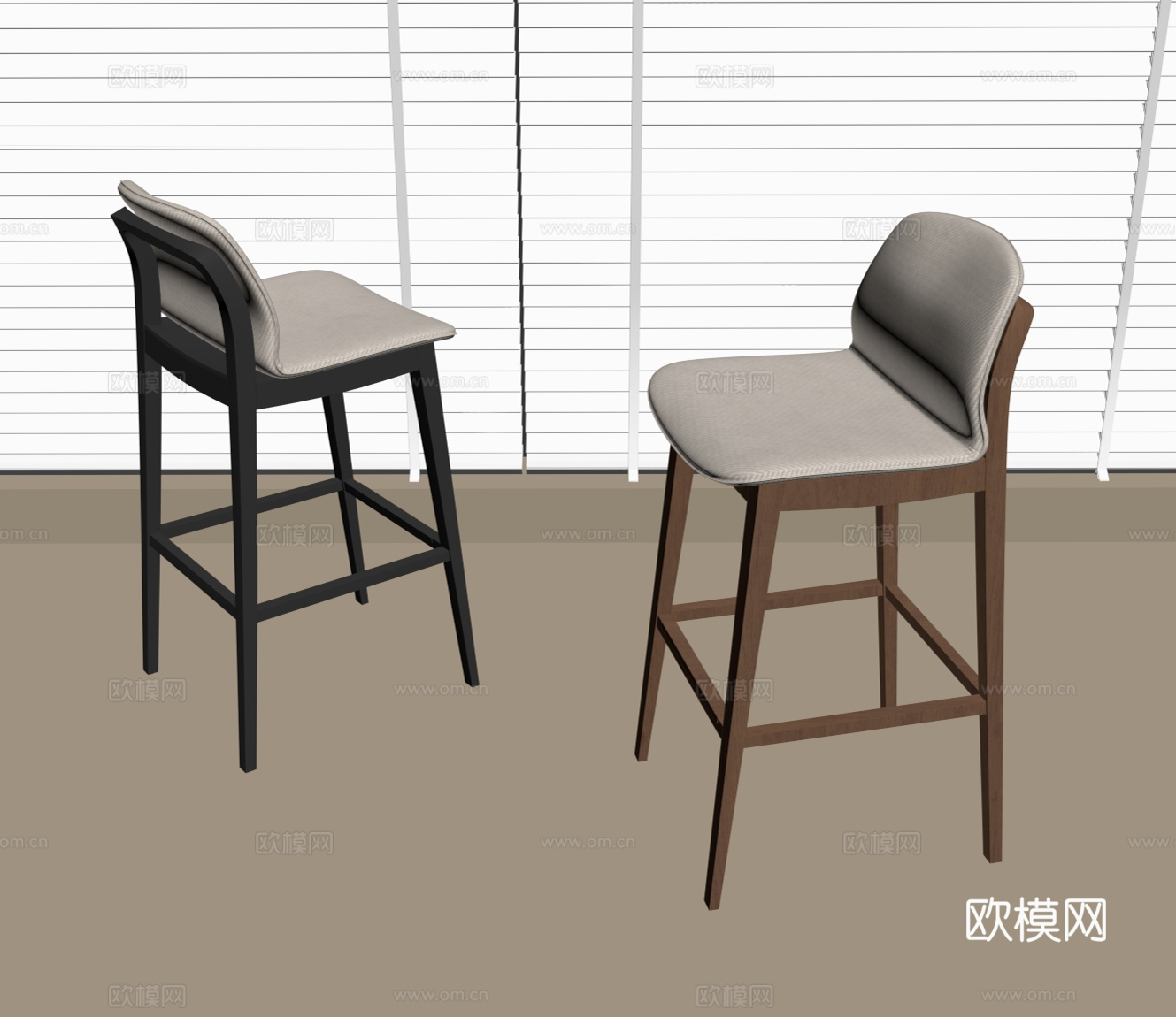 法式中古吧凳su模型