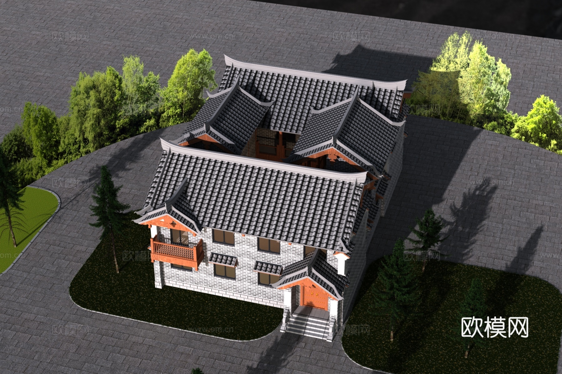 酒店民宿3d模型下载（渲染图2）