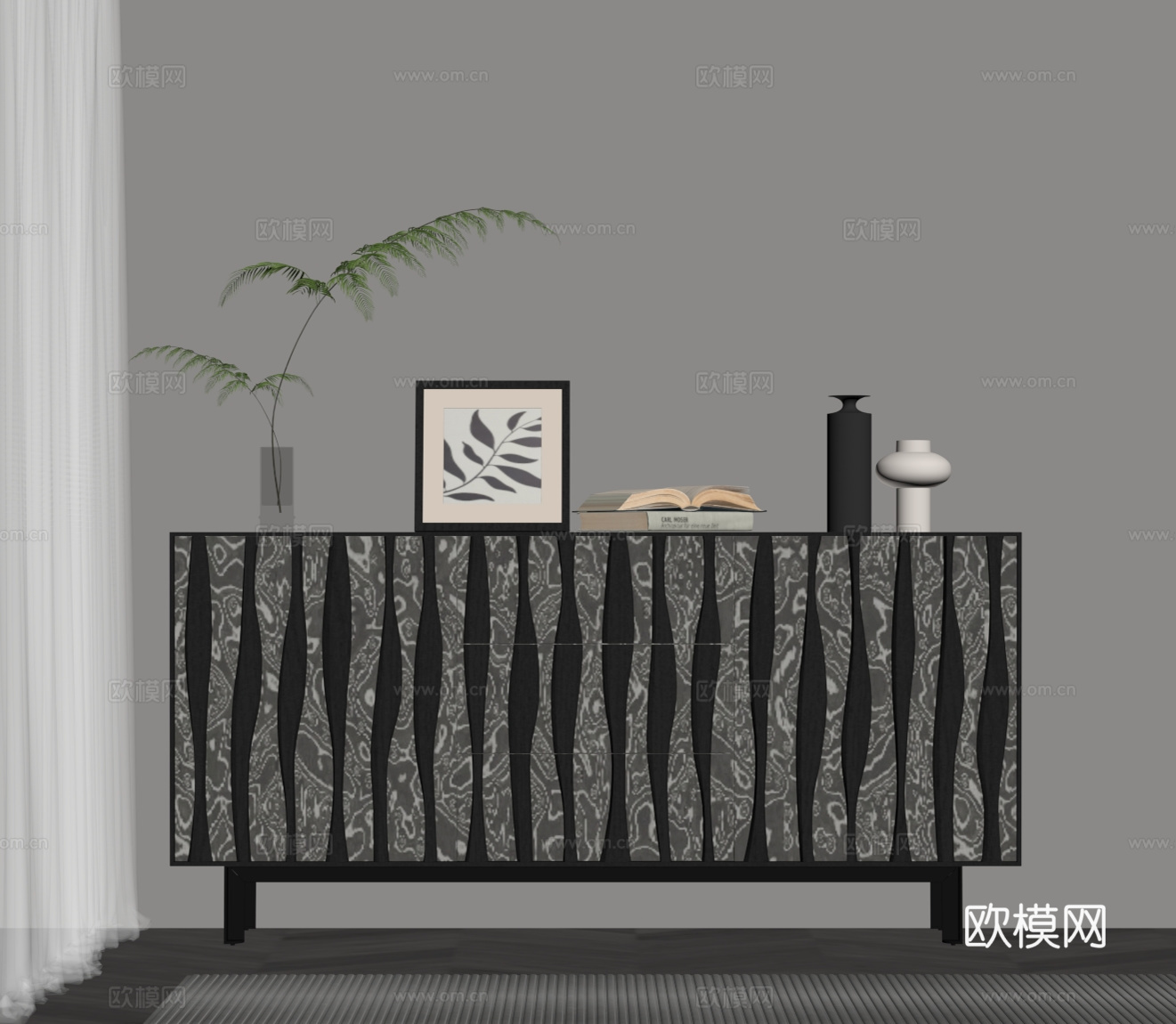 现代意式玄关柜su模型