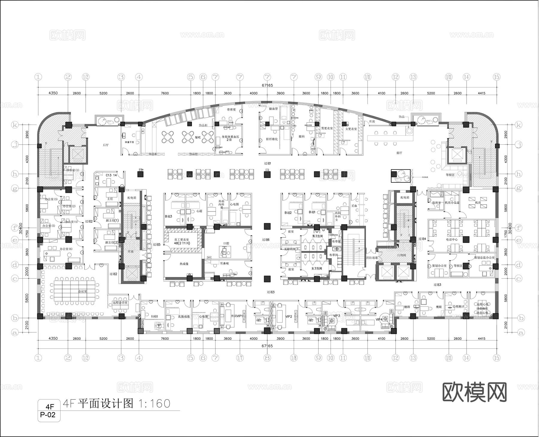 体检中心平面布置图cad施工图