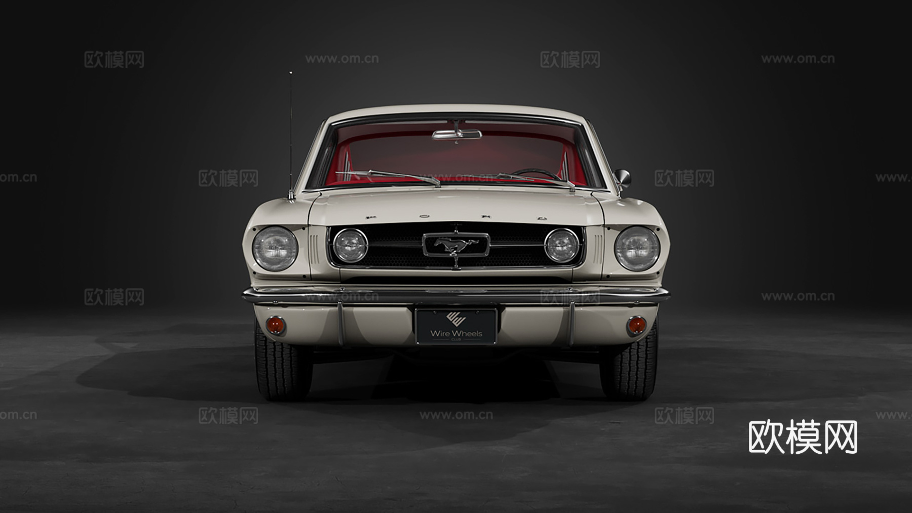 1965年福特野马快背车 老爷车豪车 跑车 经典 3D打印su模型