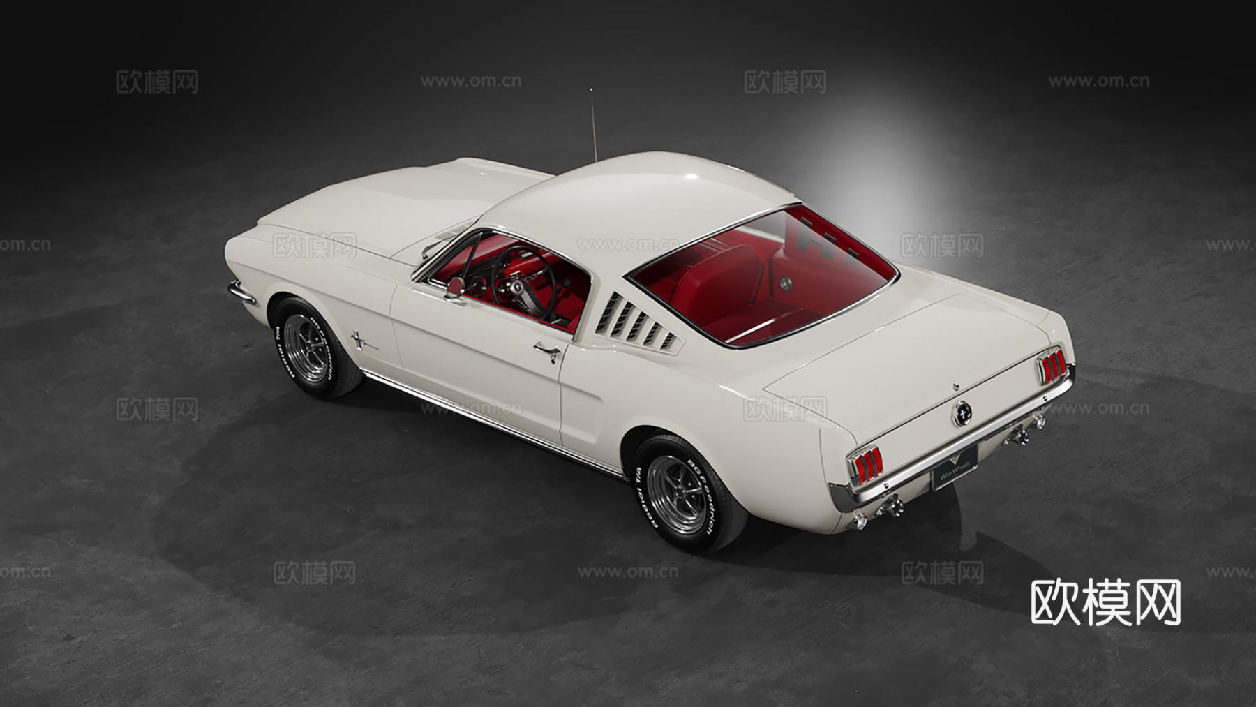 1965年福特野马快背车 老爷车豪车 跑车 经典 3D打印su模型