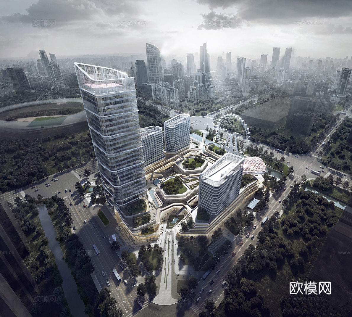 高层办公楼 办公楼建筑 商业综合体su模型