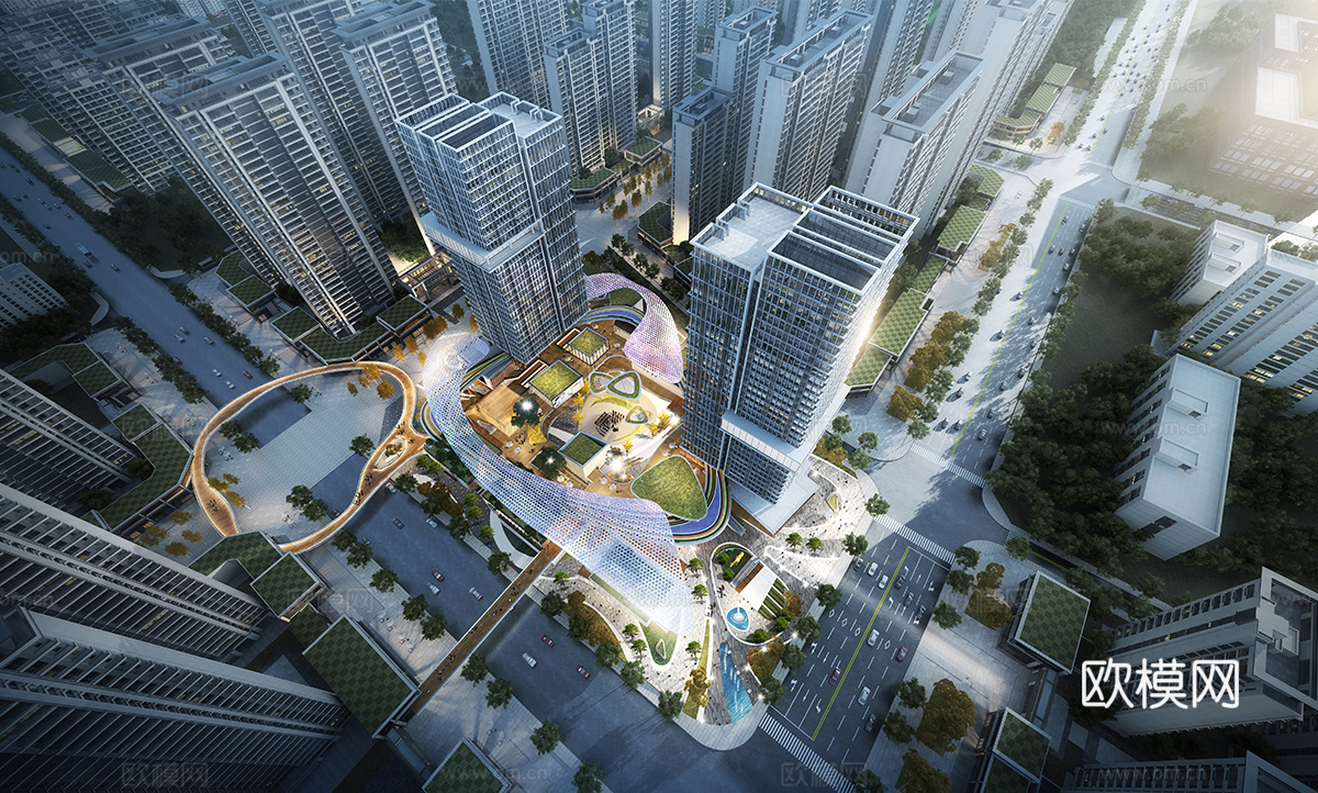 商业综合体 高层建筑 写字楼办公楼建筑su模型