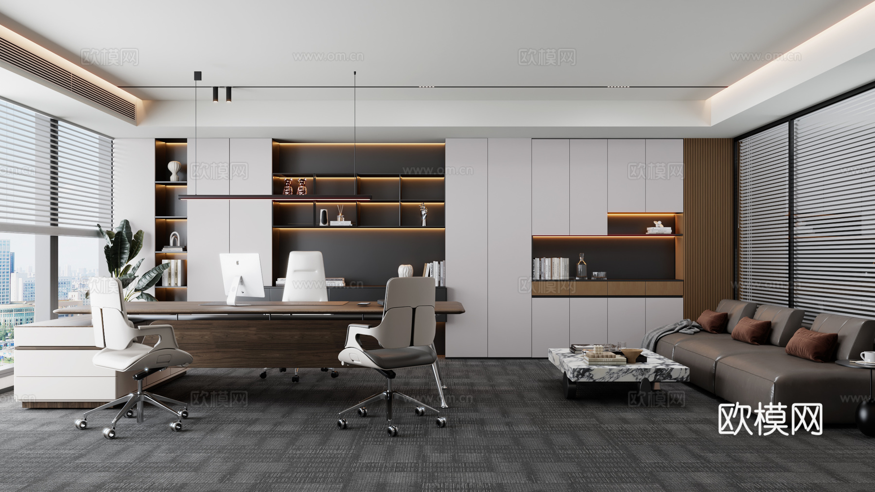 现代办公室3d模型下载
