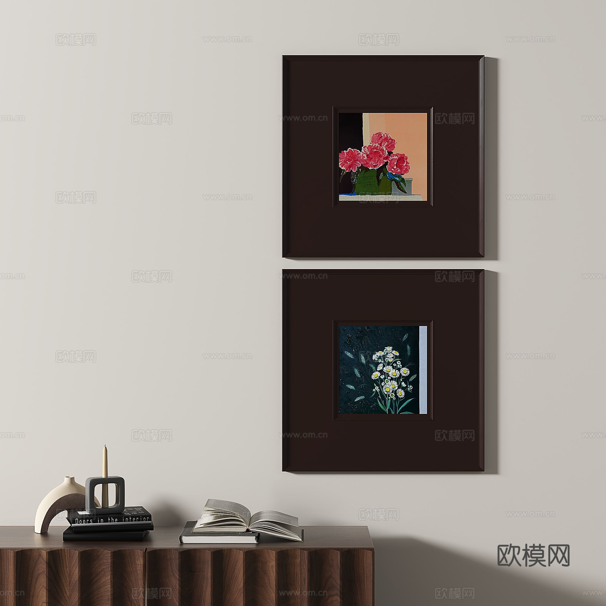 现代，简欧，复古，简约，抽象，装饰画3d模型下载