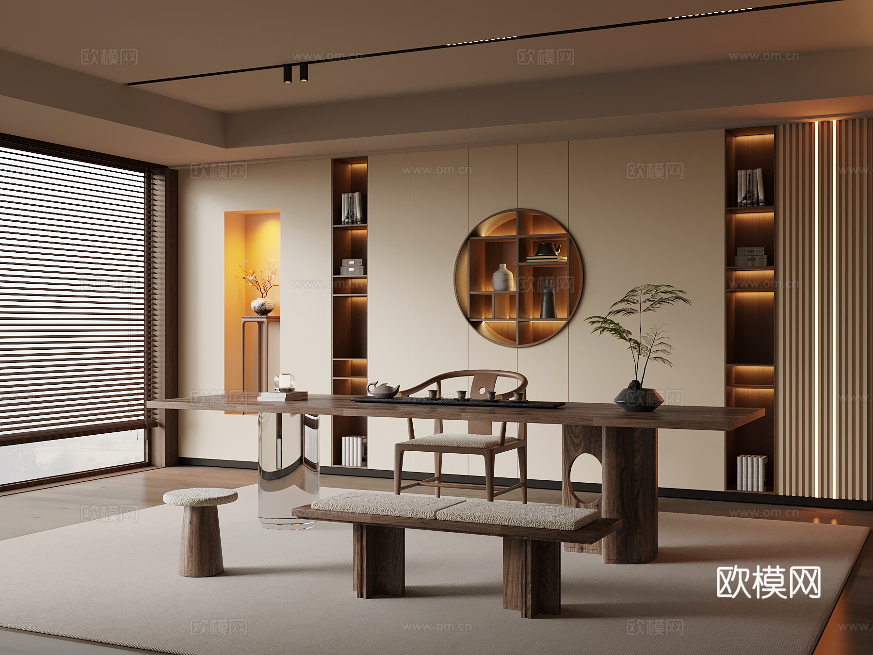 新中式茶室su模型