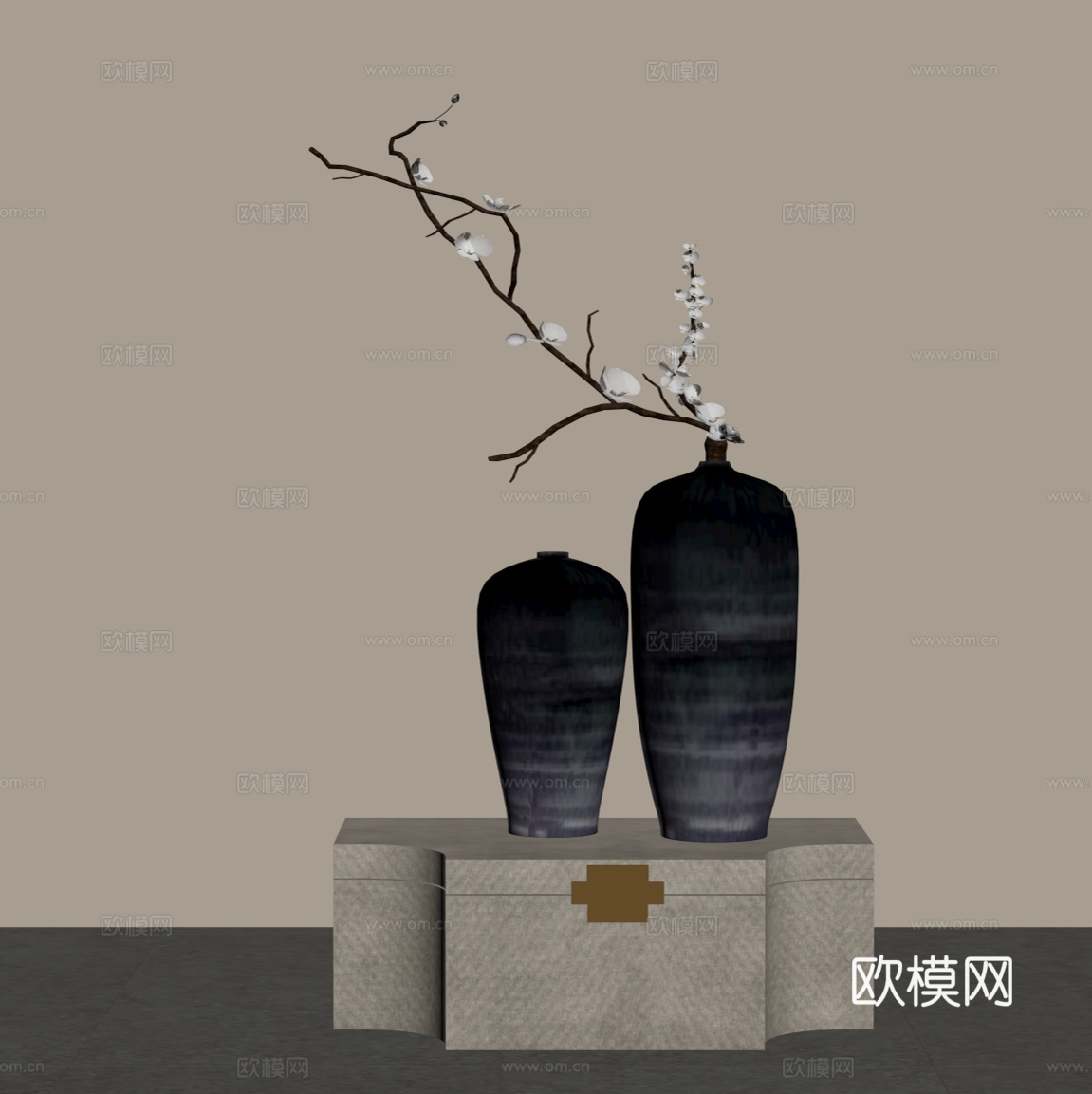 新中式花瓶 花艺su模型
