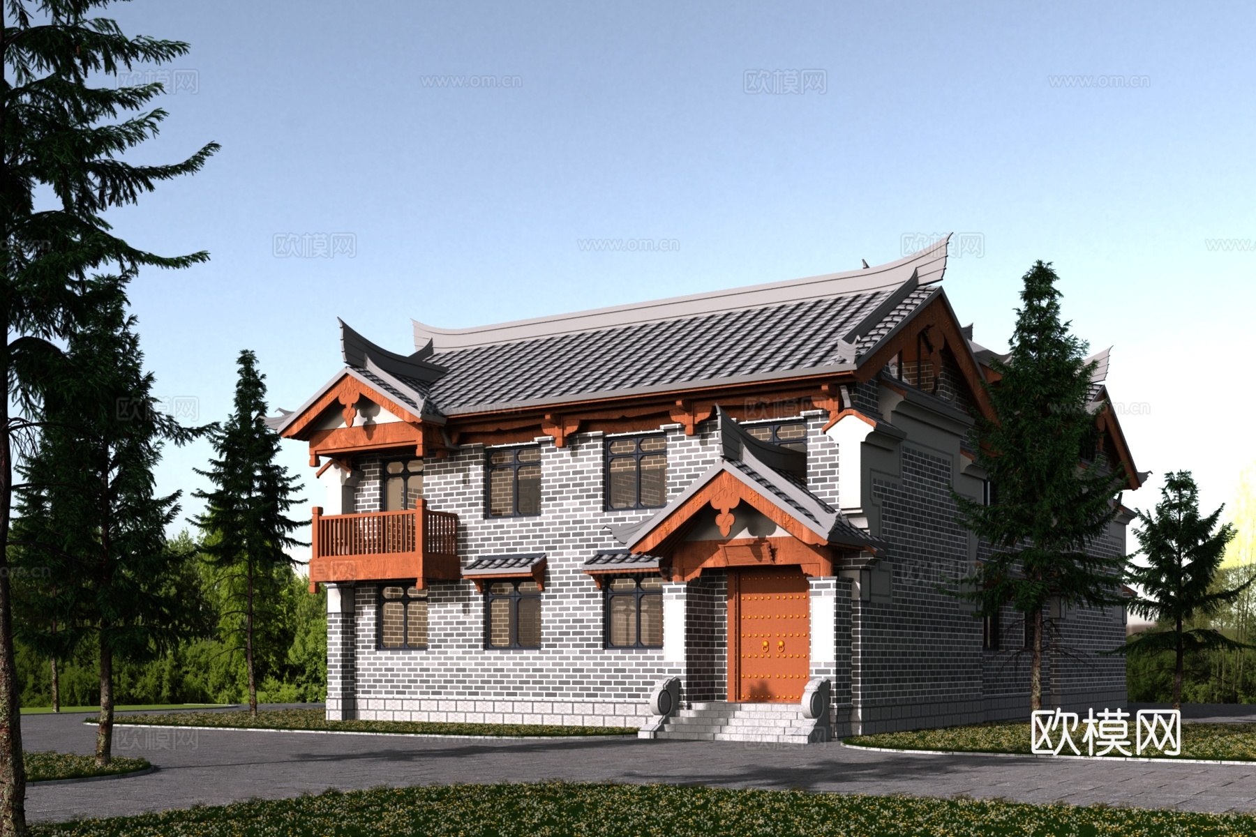 酒店民宿3d模型下载（渲染图1）