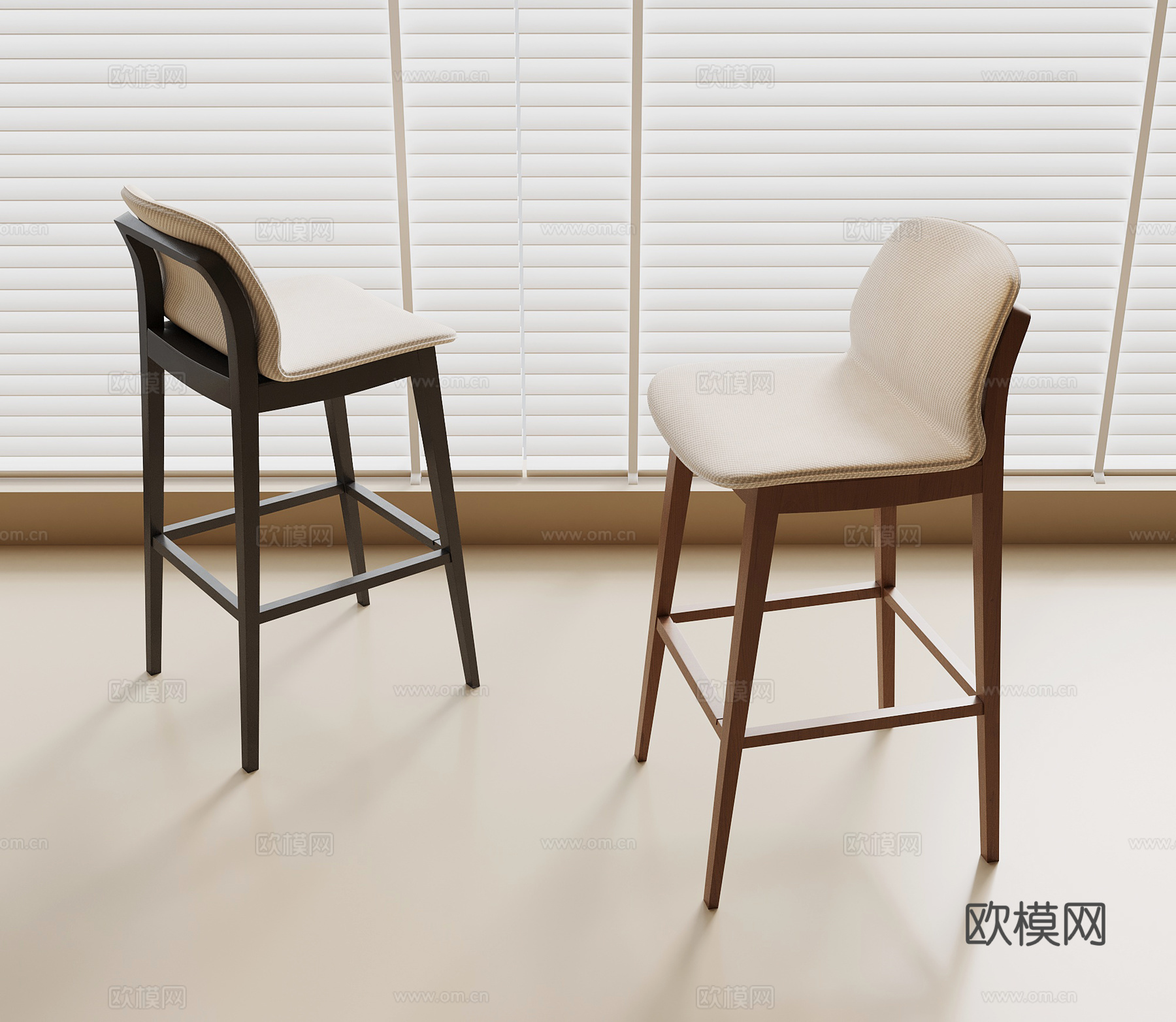 法式中古吧凳su模型