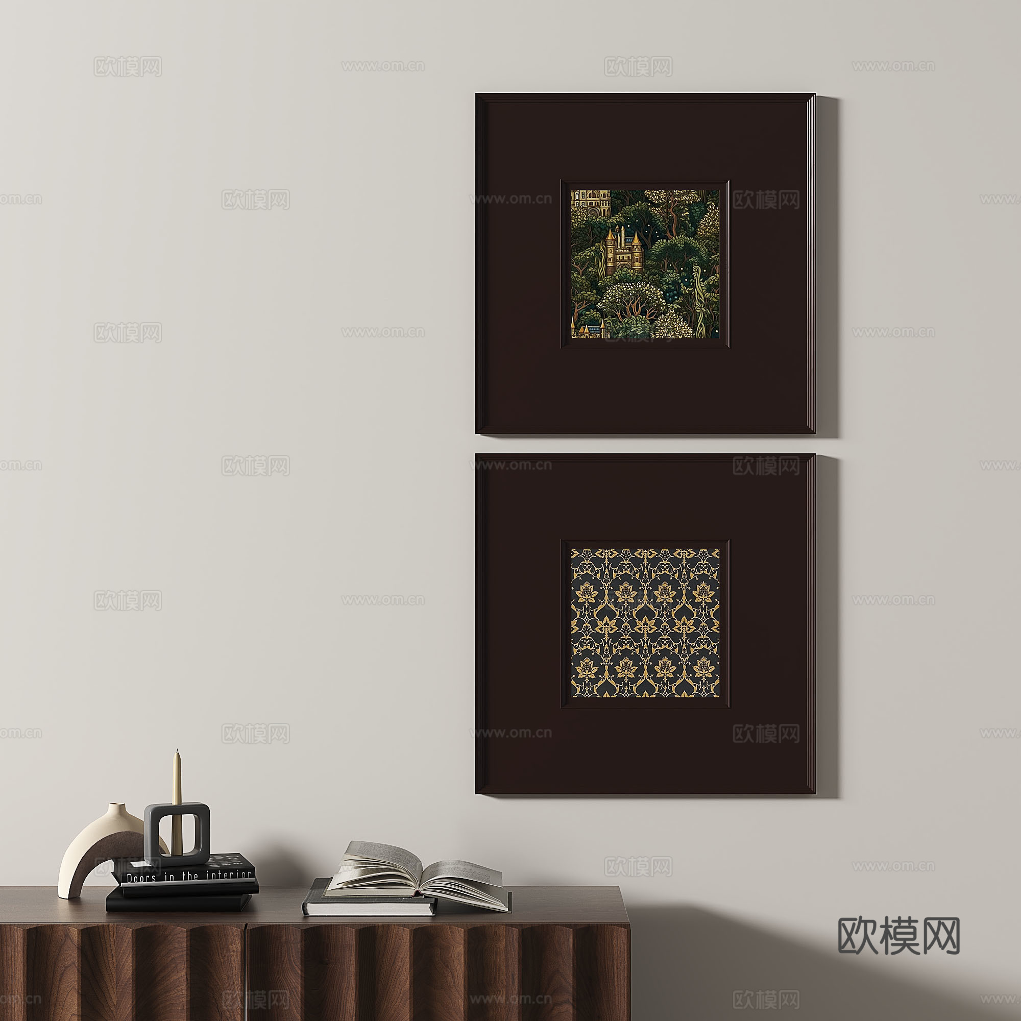 现代，简欧，复古，简约，抽象，装饰画3d模型下载