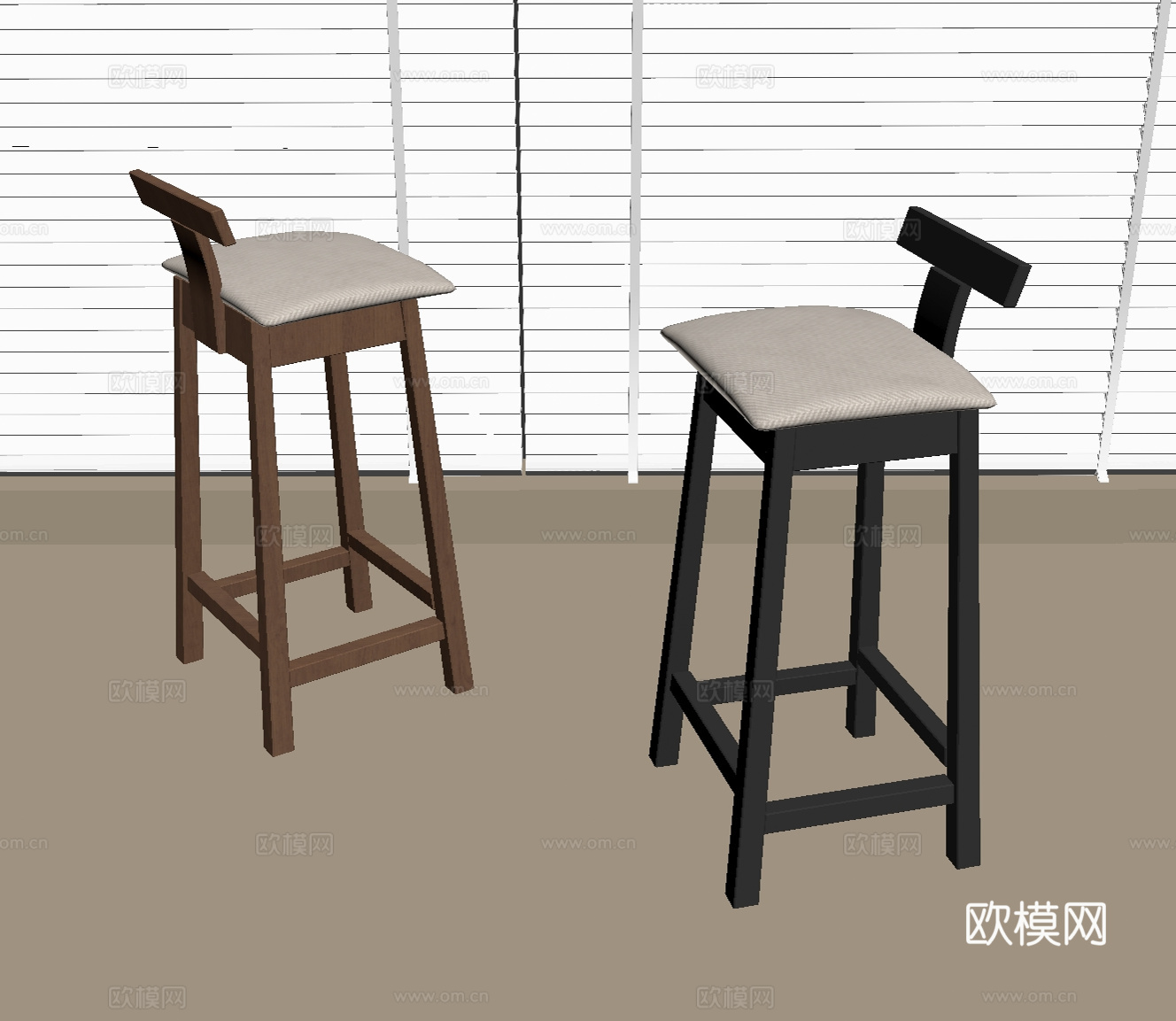 法式中古吧凳su模型