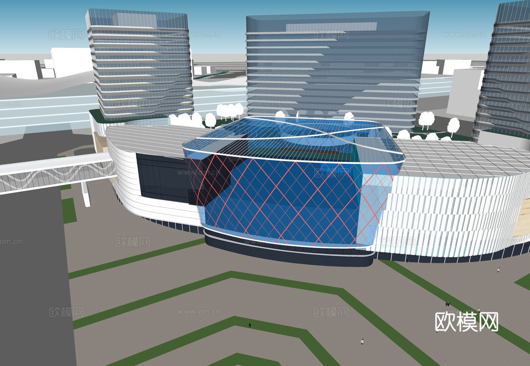 商业综合体建筑 写字楼办公楼建筑su模型