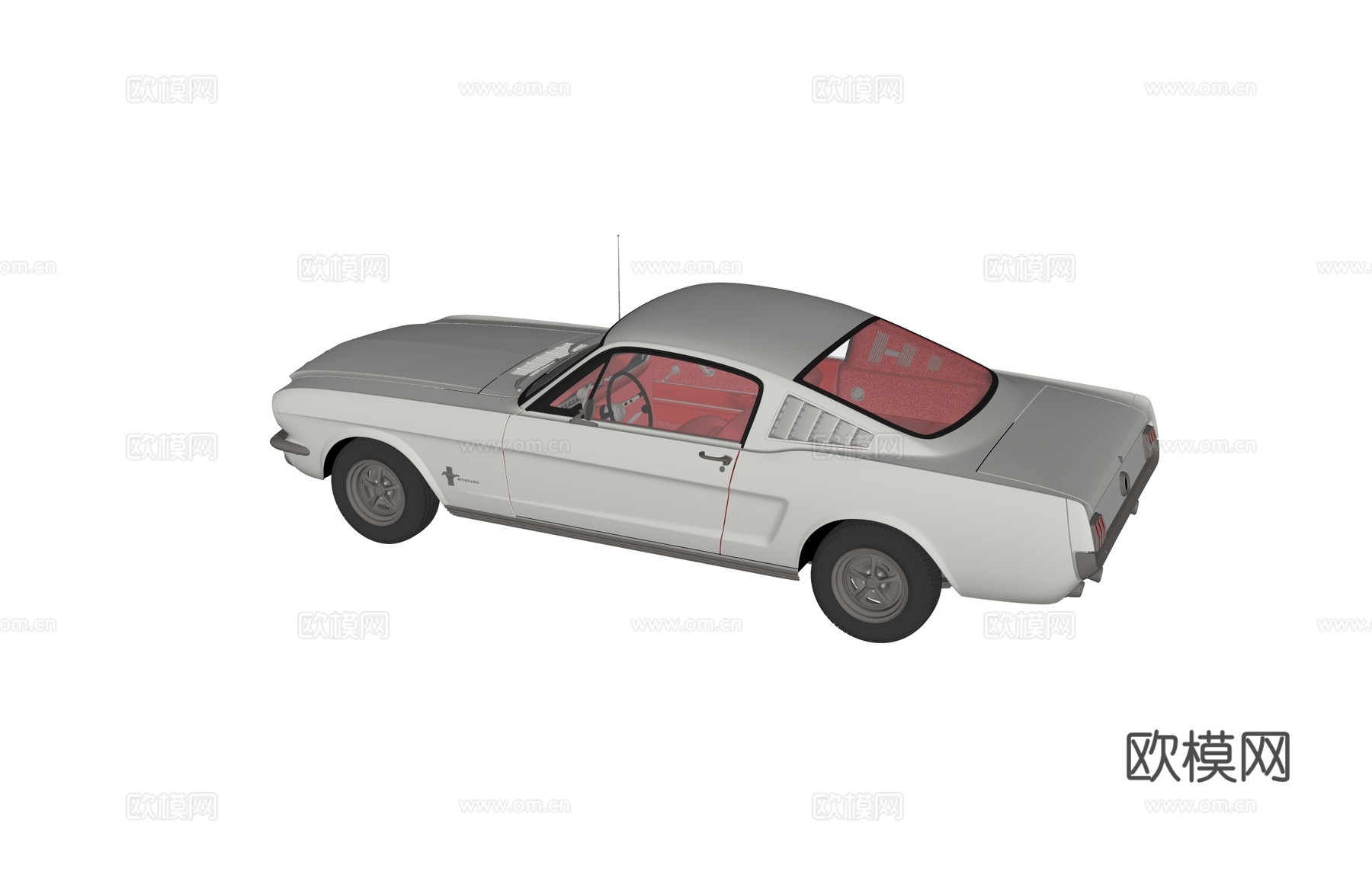 1965年福特野马快背车 老爷车豪车 跑车 经典 3D打印su模型