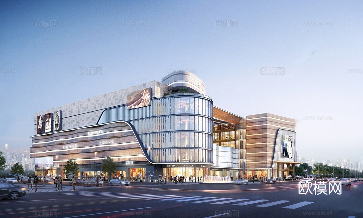 现代商业综合体 商城建筑 办公楼写字楼建筑su模型