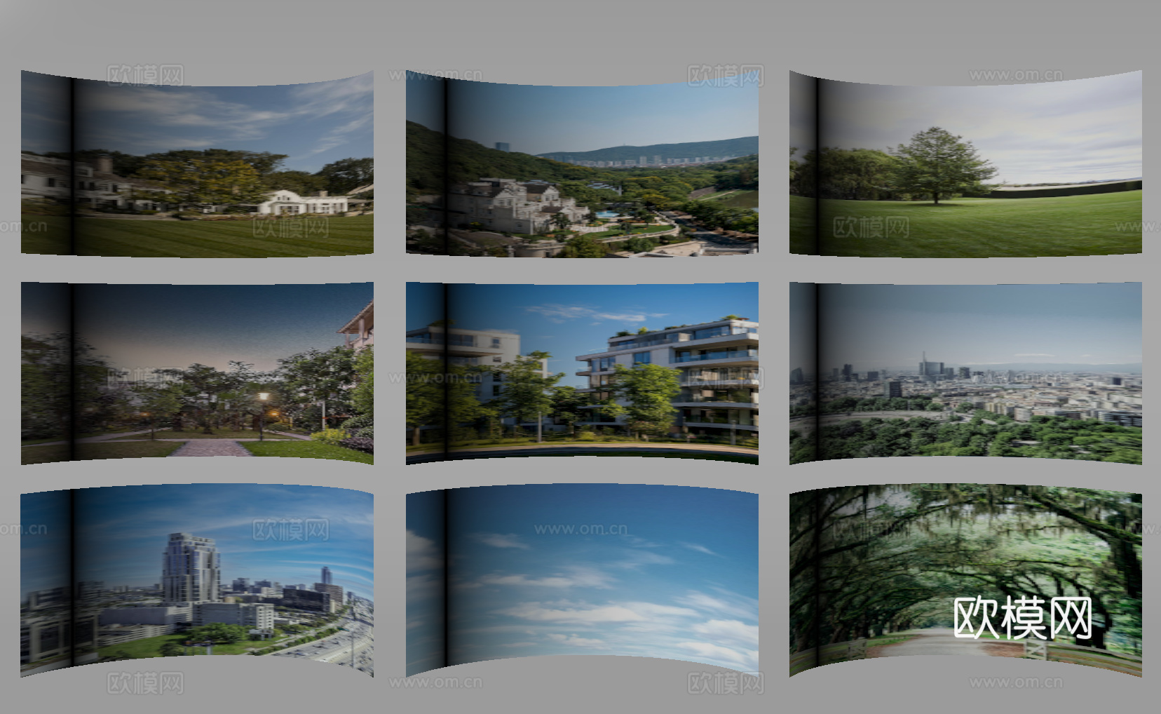 现代其他材质 环绕背景 户外背景 城市背景 环境贴图su模型