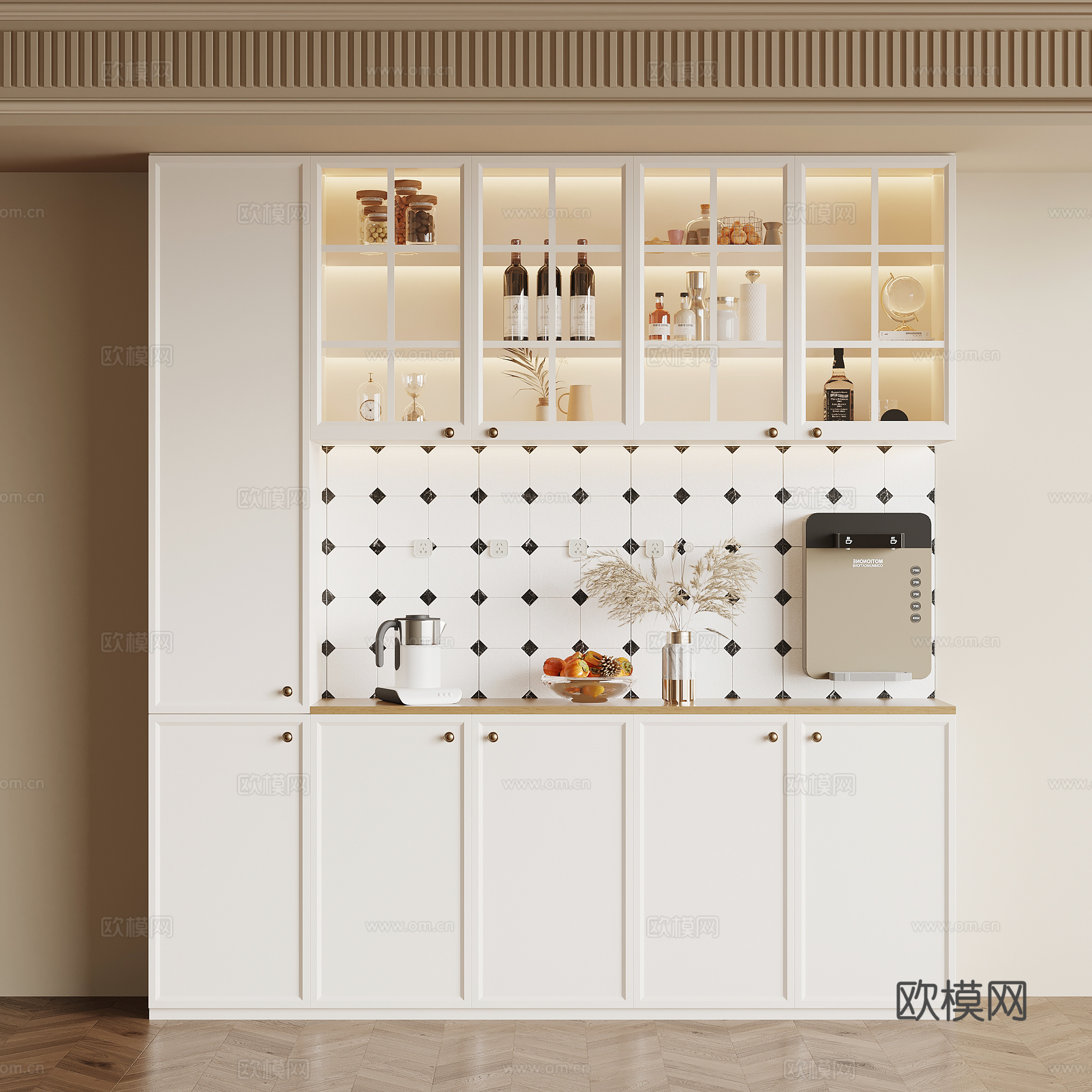 法式酒柜 餐边柜su模型