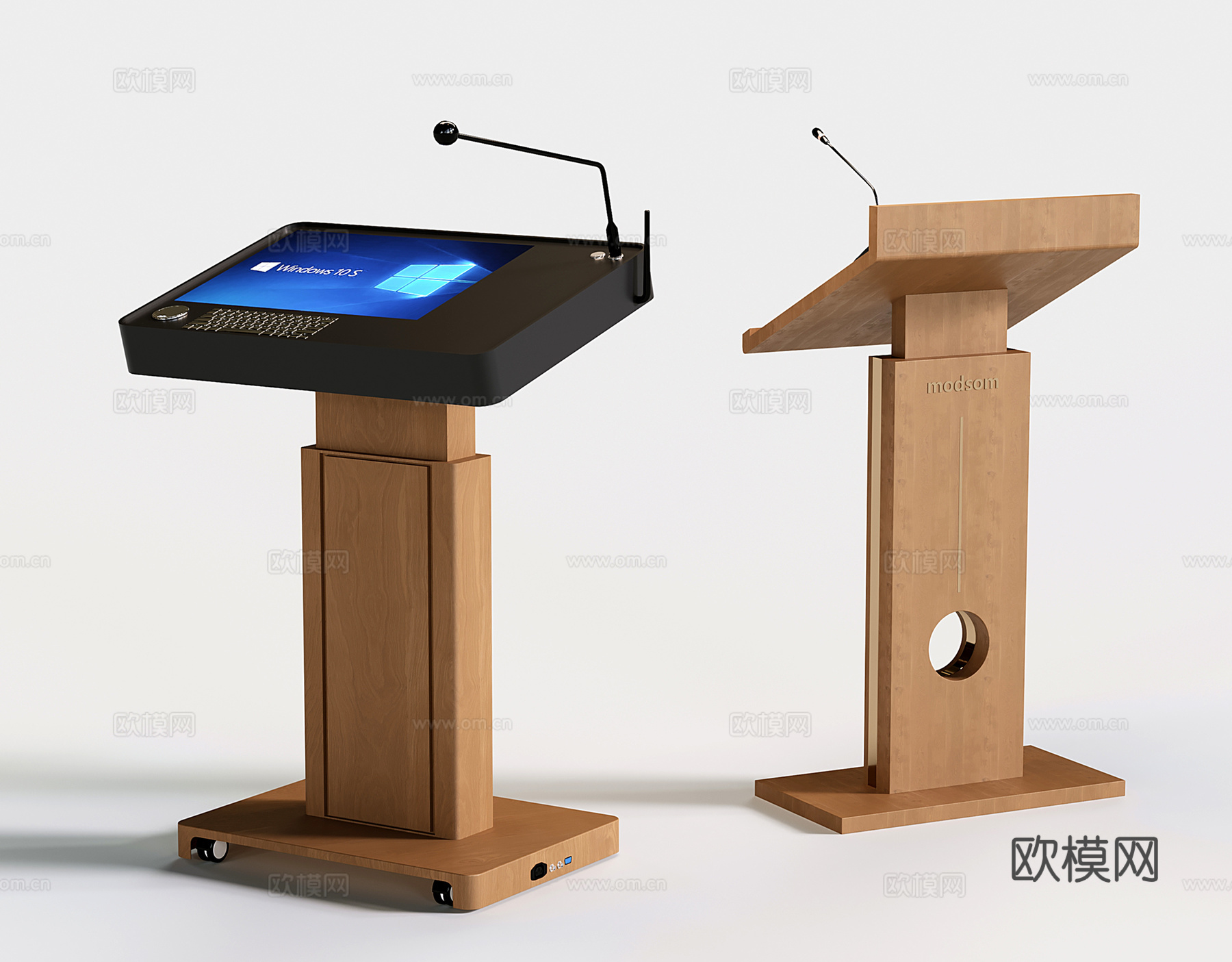 现代讲台 讲桌 主持台 主持桌 演讲桌3d模型下载