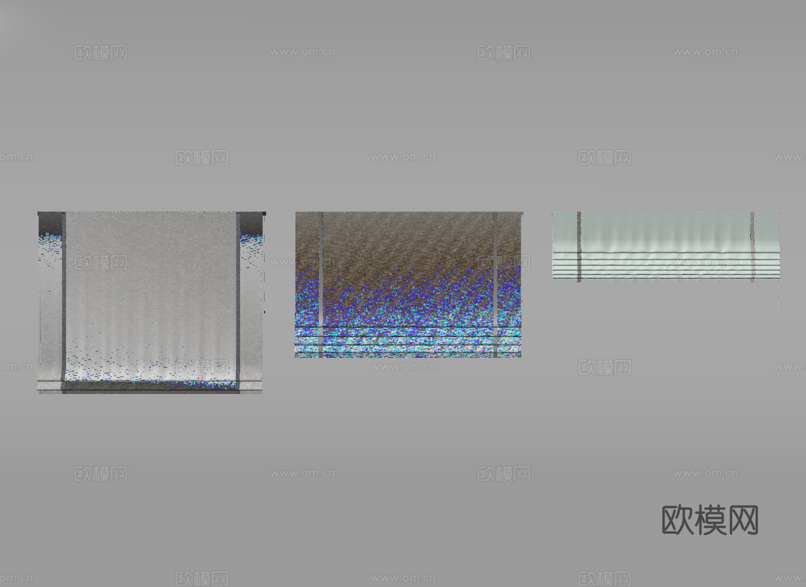 现代简约窗帘 罗马帘 卷帘su模型