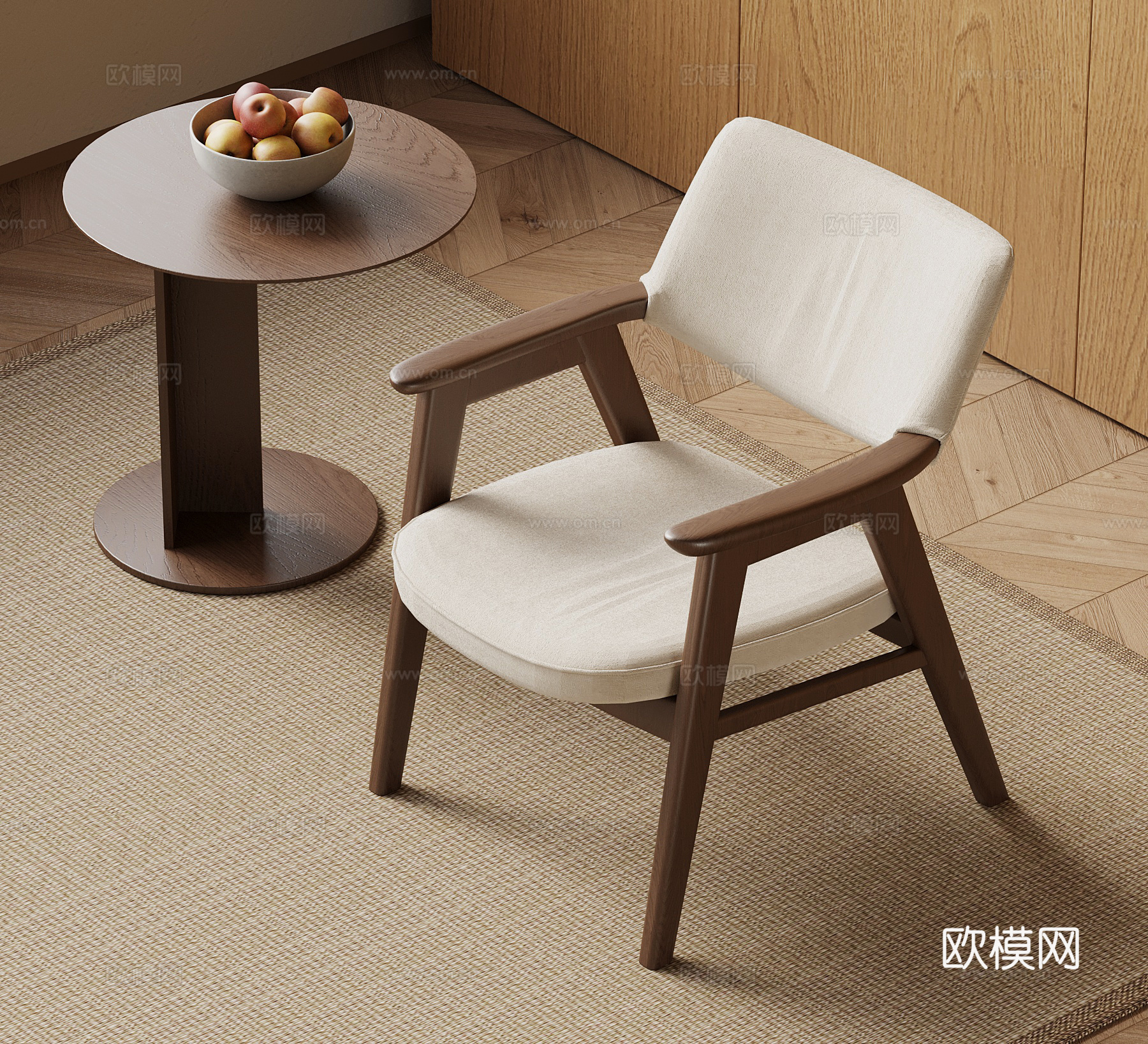 现代中古休闲椅su模型