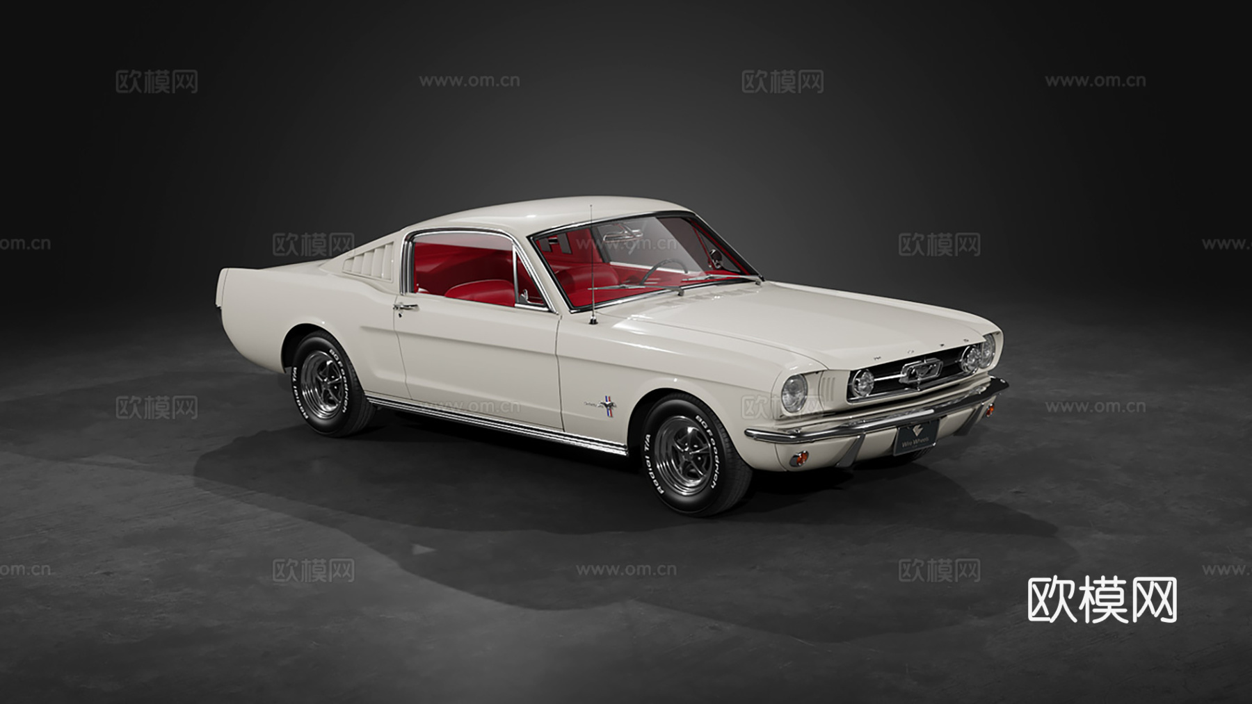 1965年福特野马快背车 老爷车豪车 跑车 经典 3D打印su模型