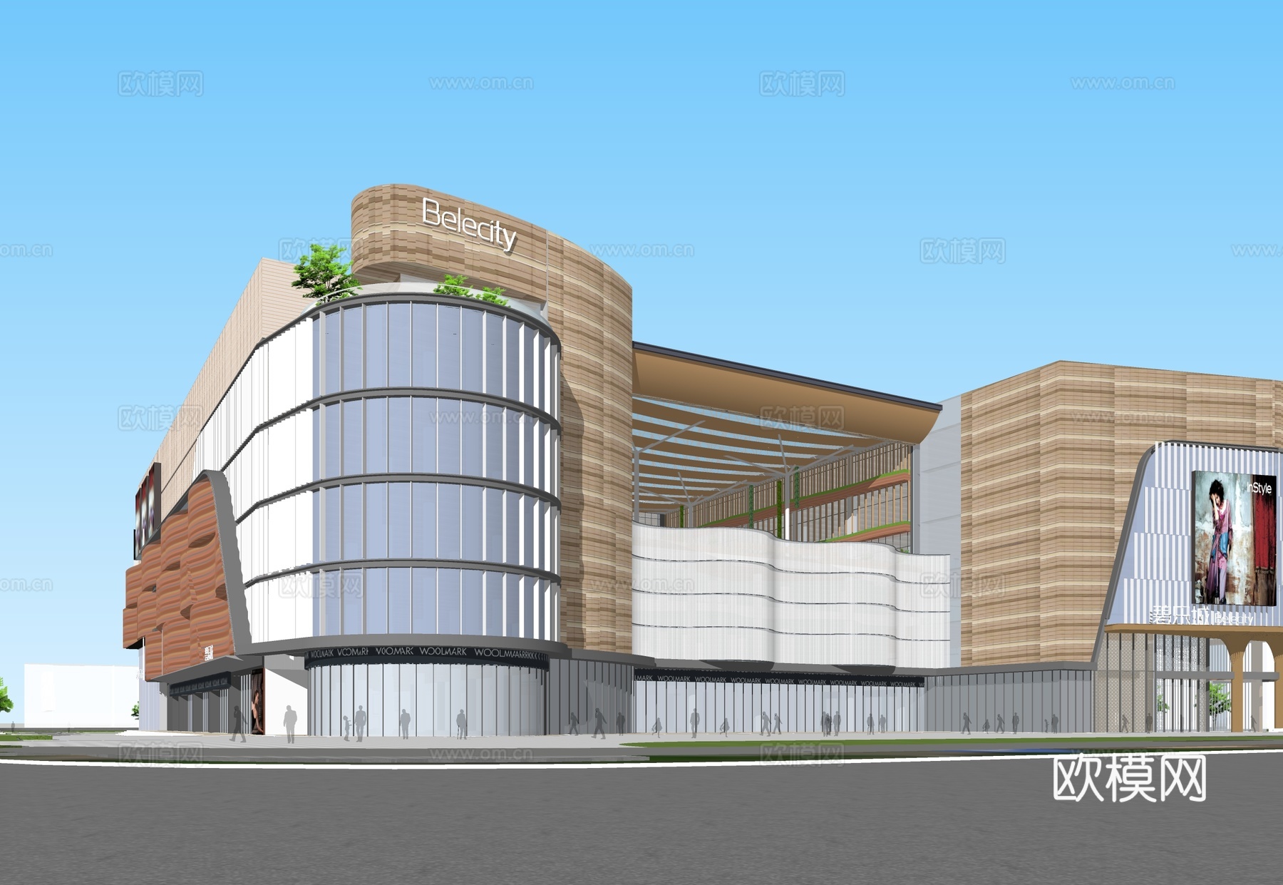 现代商业综合体 商城建筑 办公楼写字楼建筑su模型