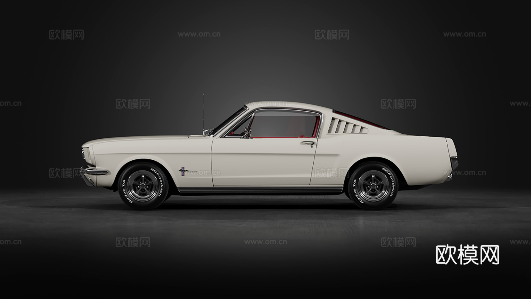 1965年福特野马快背车 老爷车豪车 跑车 经典 3D打印su模型