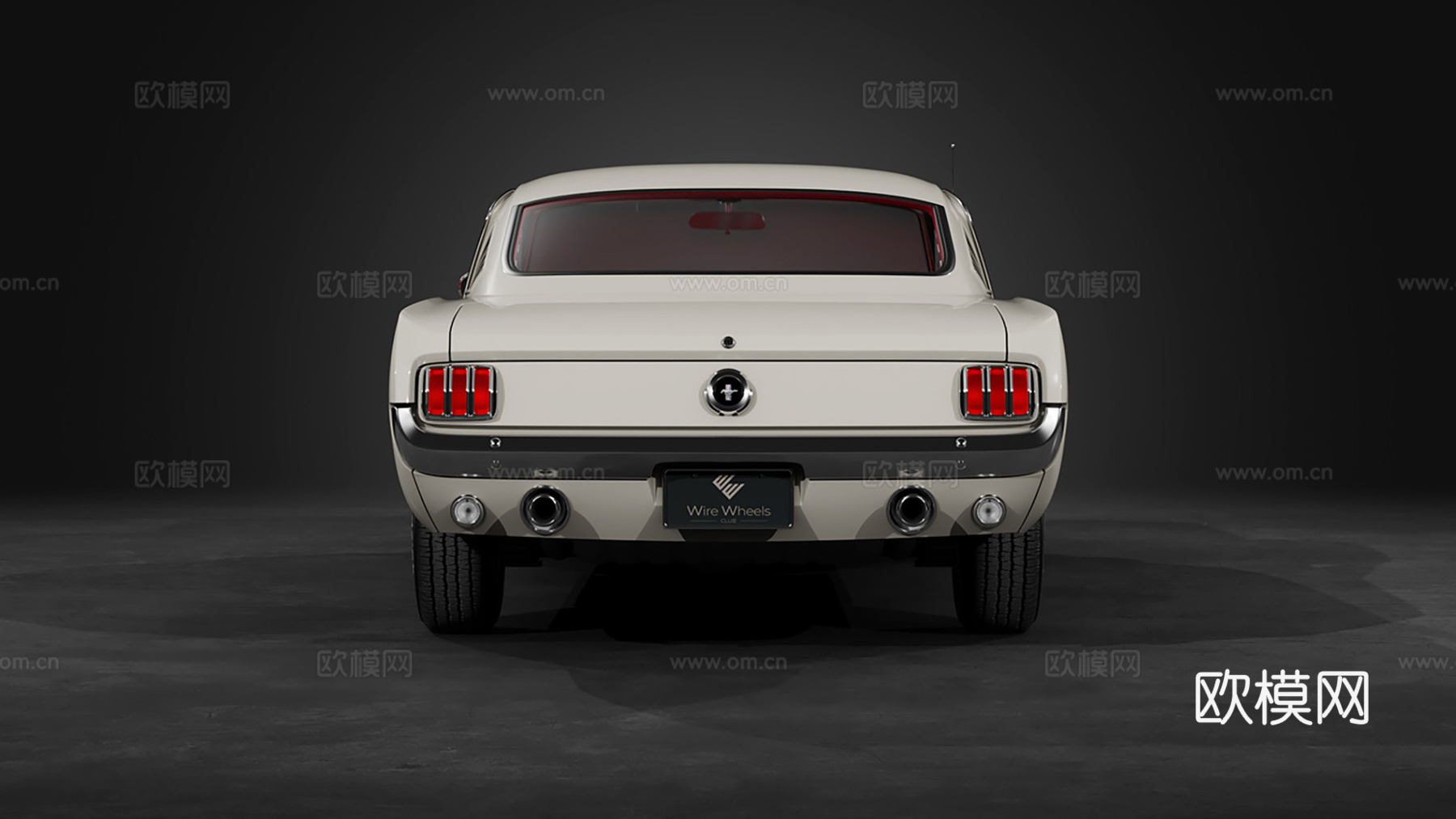 1965年福特野马快背车 老爷车豪车 跑车 经典 3D打印su模型
