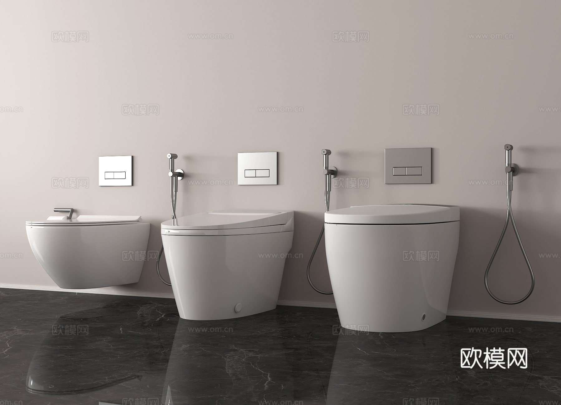 现代智能马桶 立式马桶 坐便器 卫浴小件3d模型下载