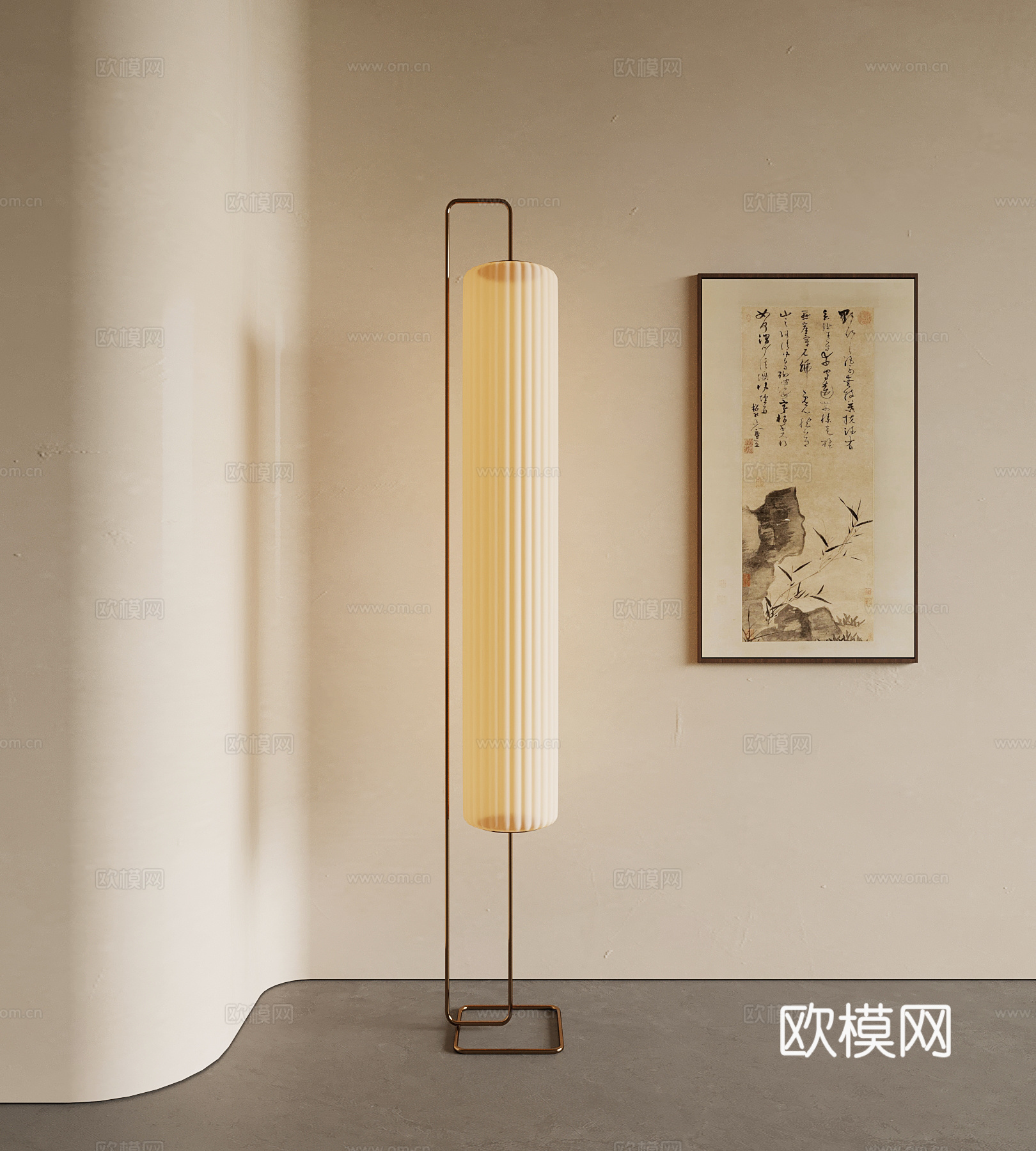 新中式落地灯su模型