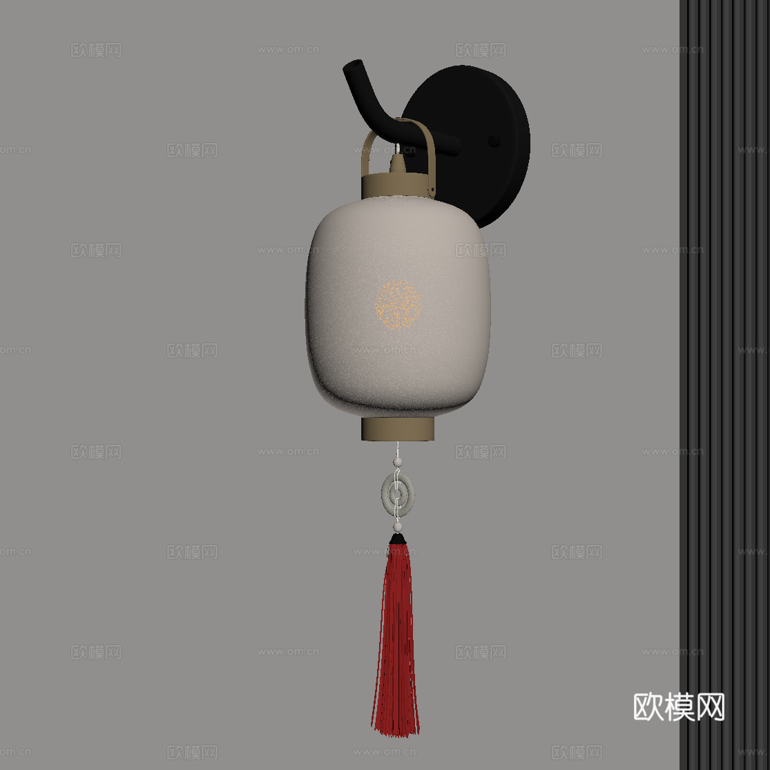 新中式壁灯 灯笼壁灯su模型
