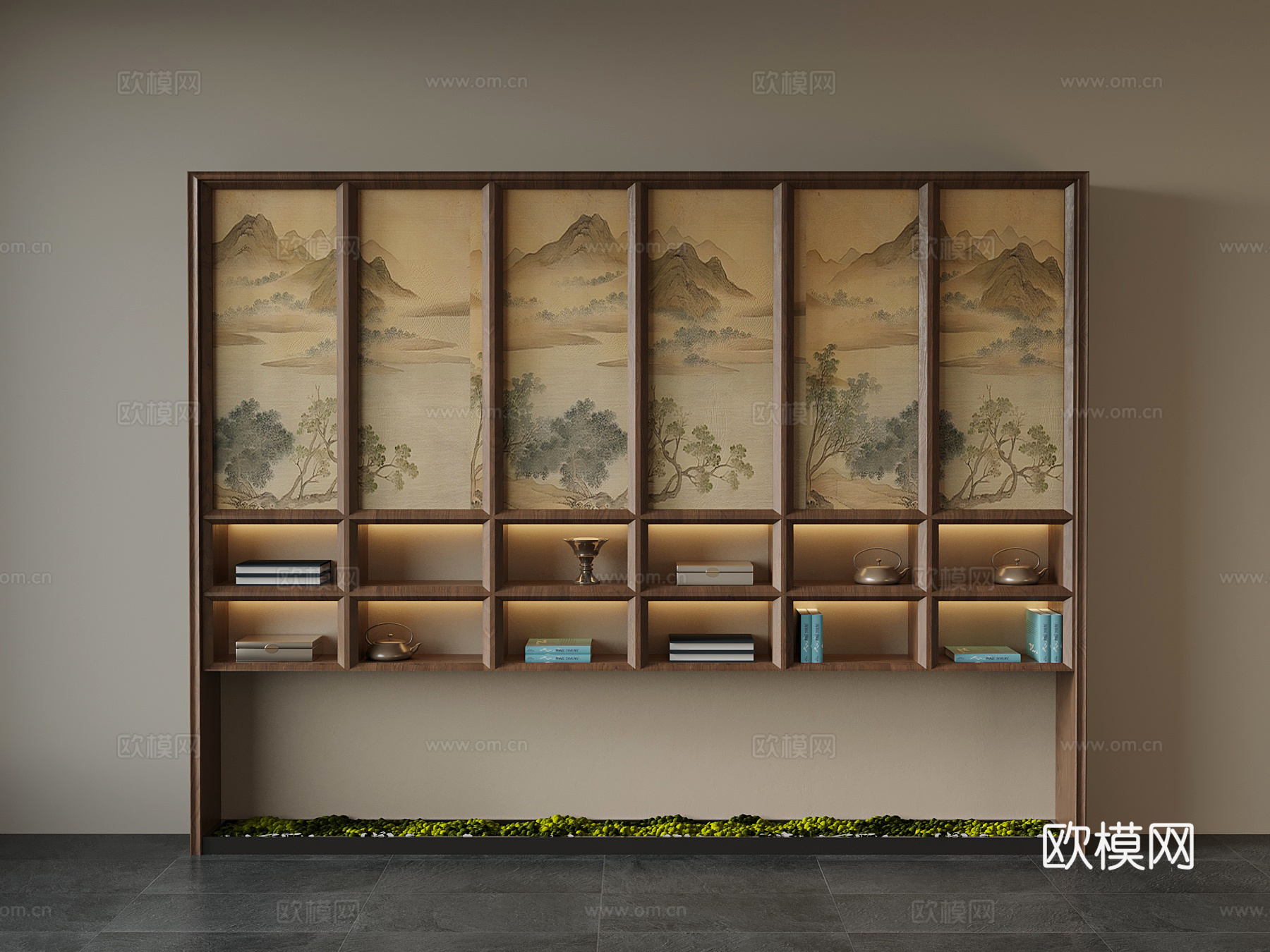 新中式茶柜 装饰柜su模型
