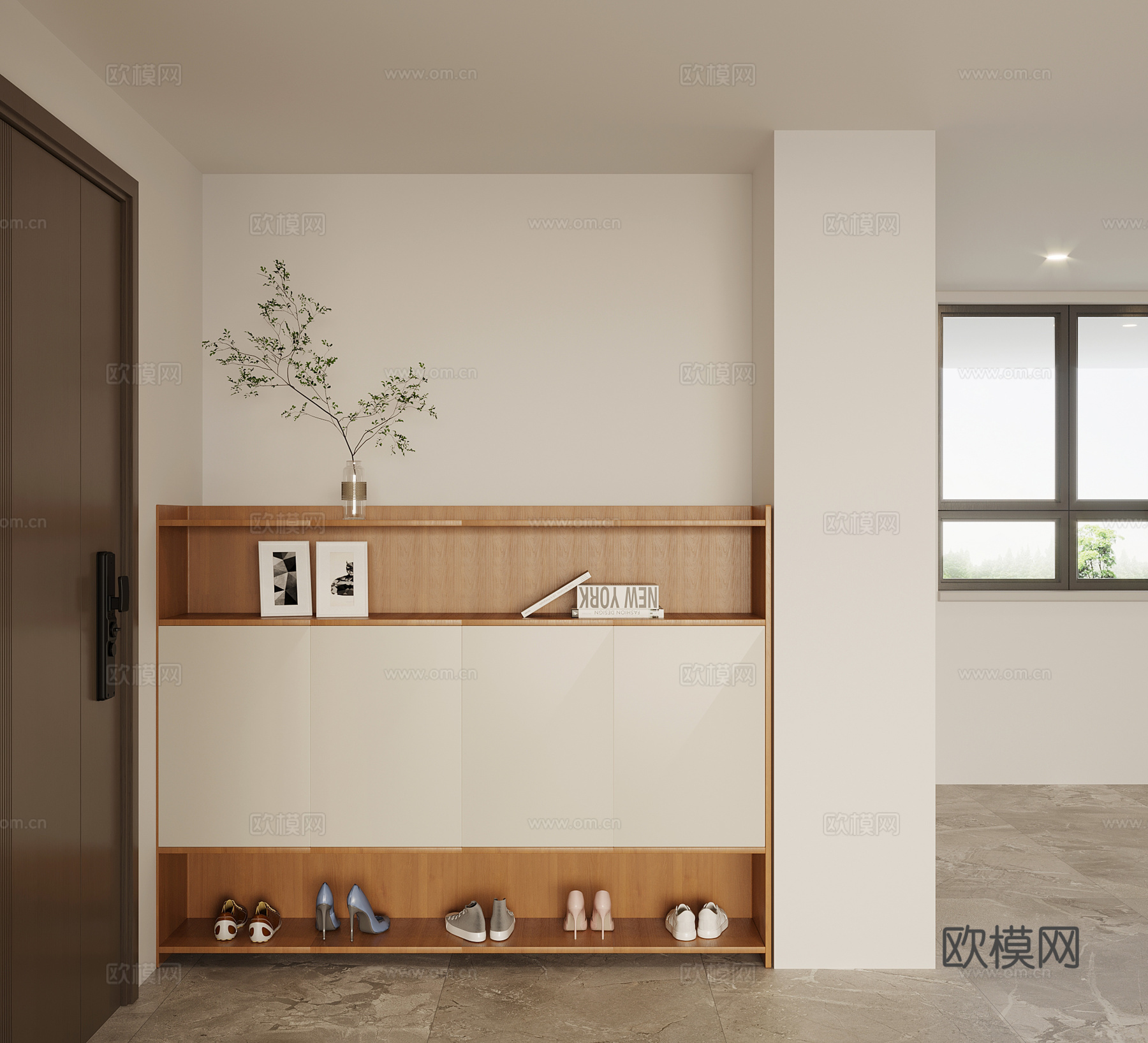现代鞋柜 玄关柜 边柜su模型