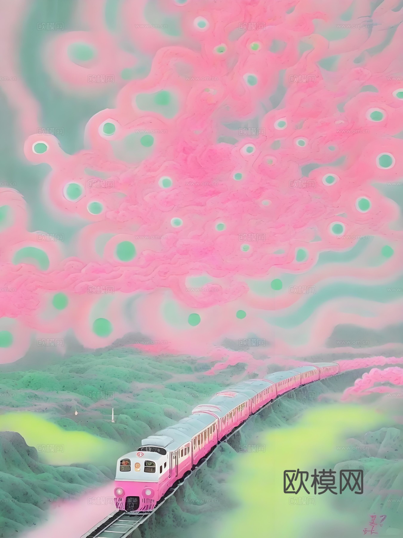 高铁艺术画芯