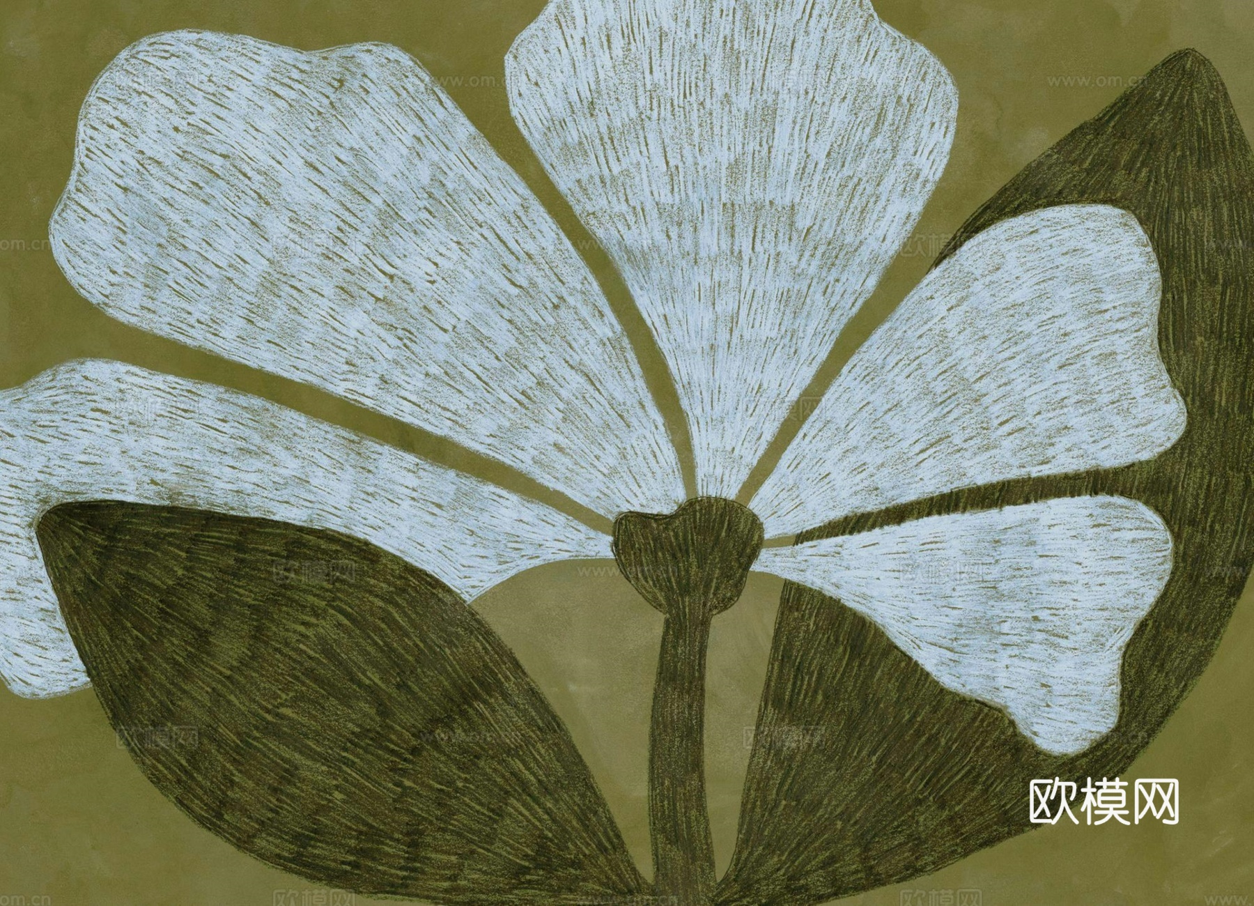 植物中古风现代复古挂画 简约挂画 艺术挂画 彩色挂画