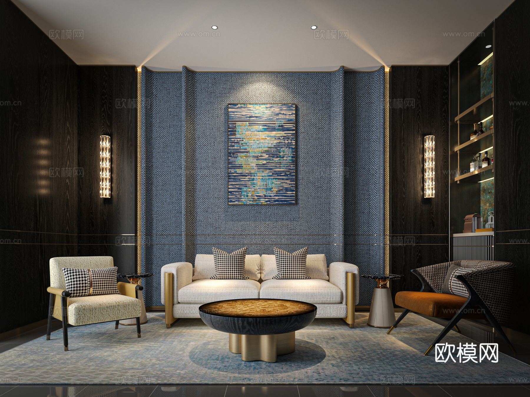 现代 酒店 沙发 沙发 组合3d模型下载