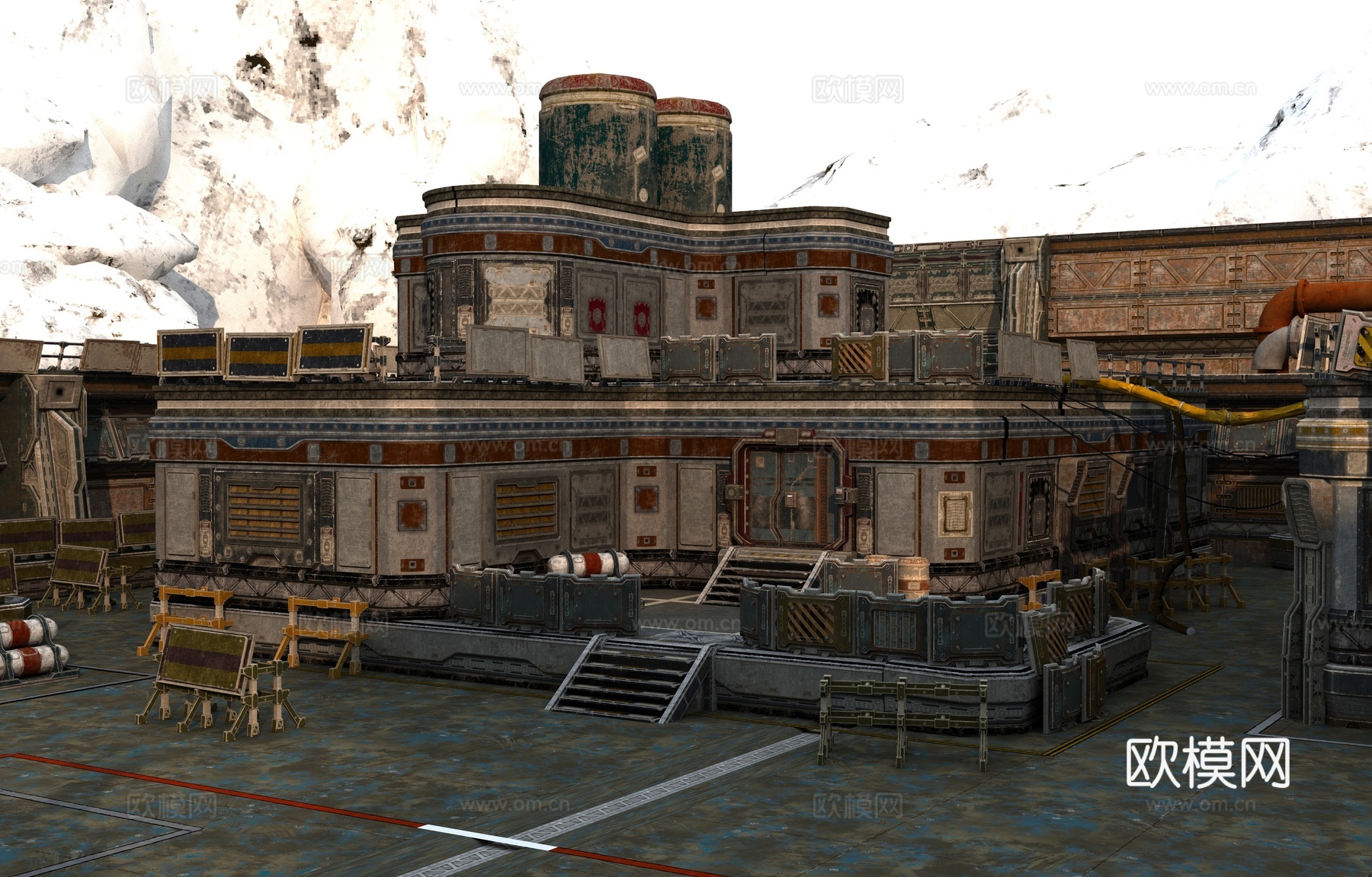 科幻基地3d模型下载（渲染图2）