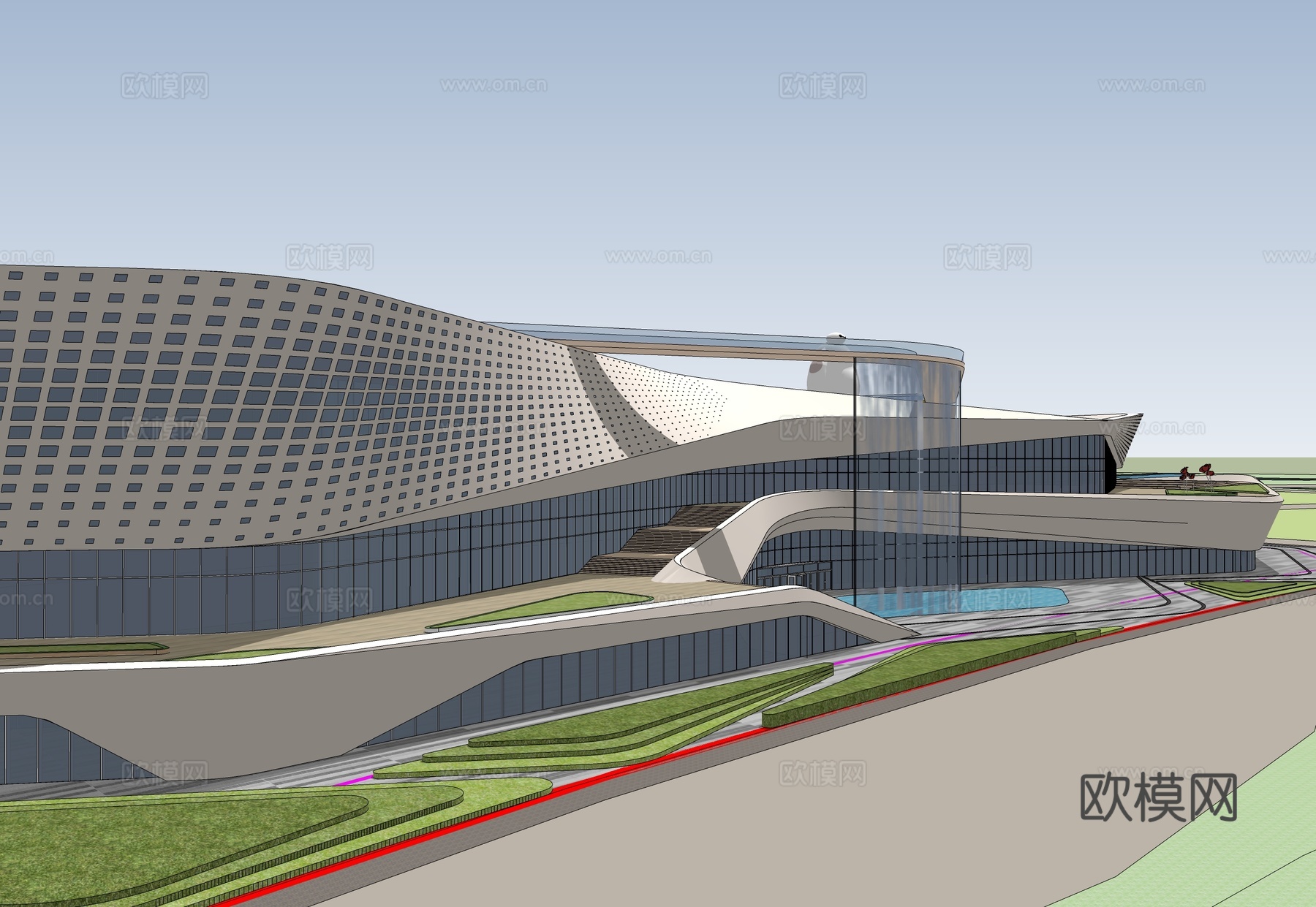 商业综合体建筑 商场建筑su模型