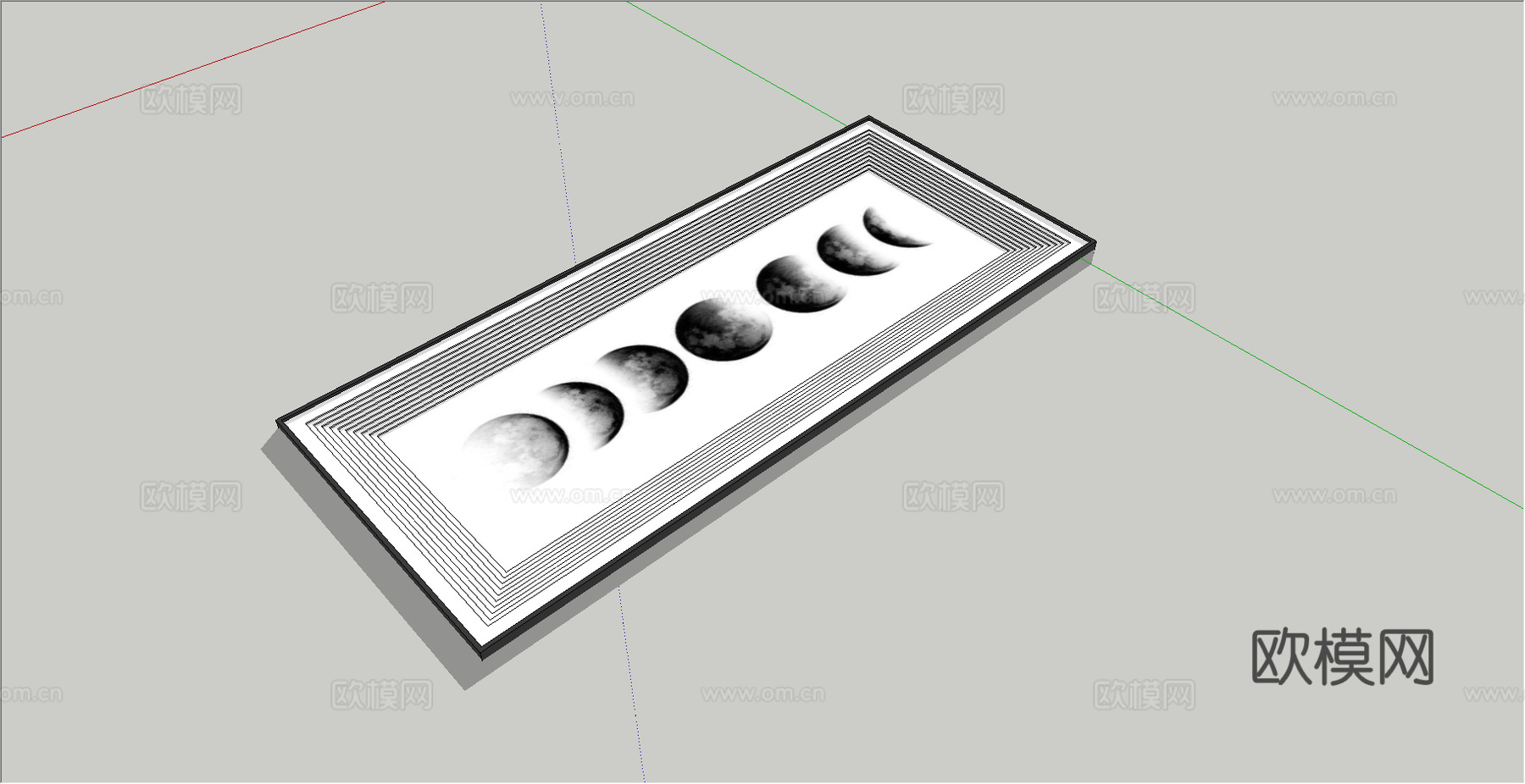现代网红立体常用挂画su模型