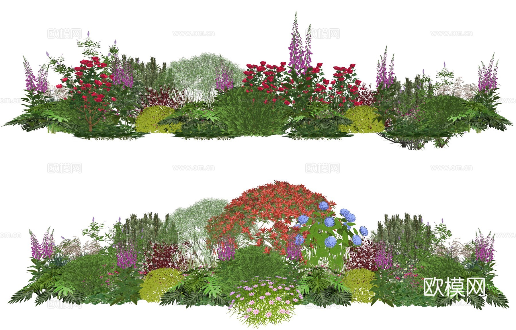 现代庭院植物景观组合su模型