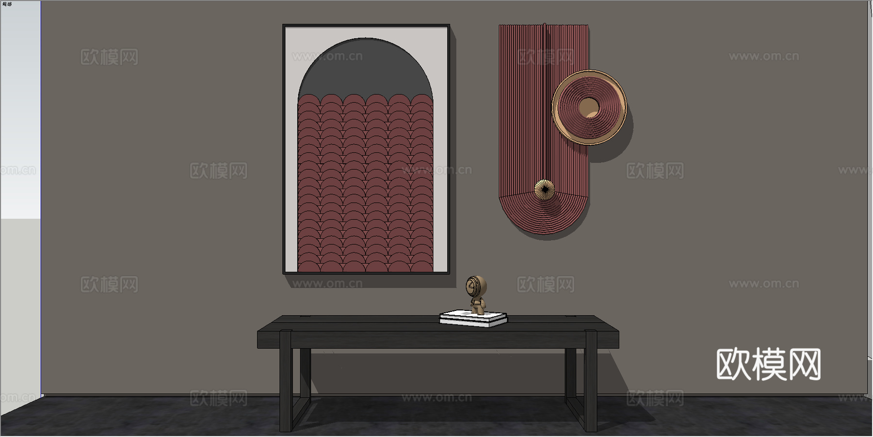 现代网红立体常用挂画su模型