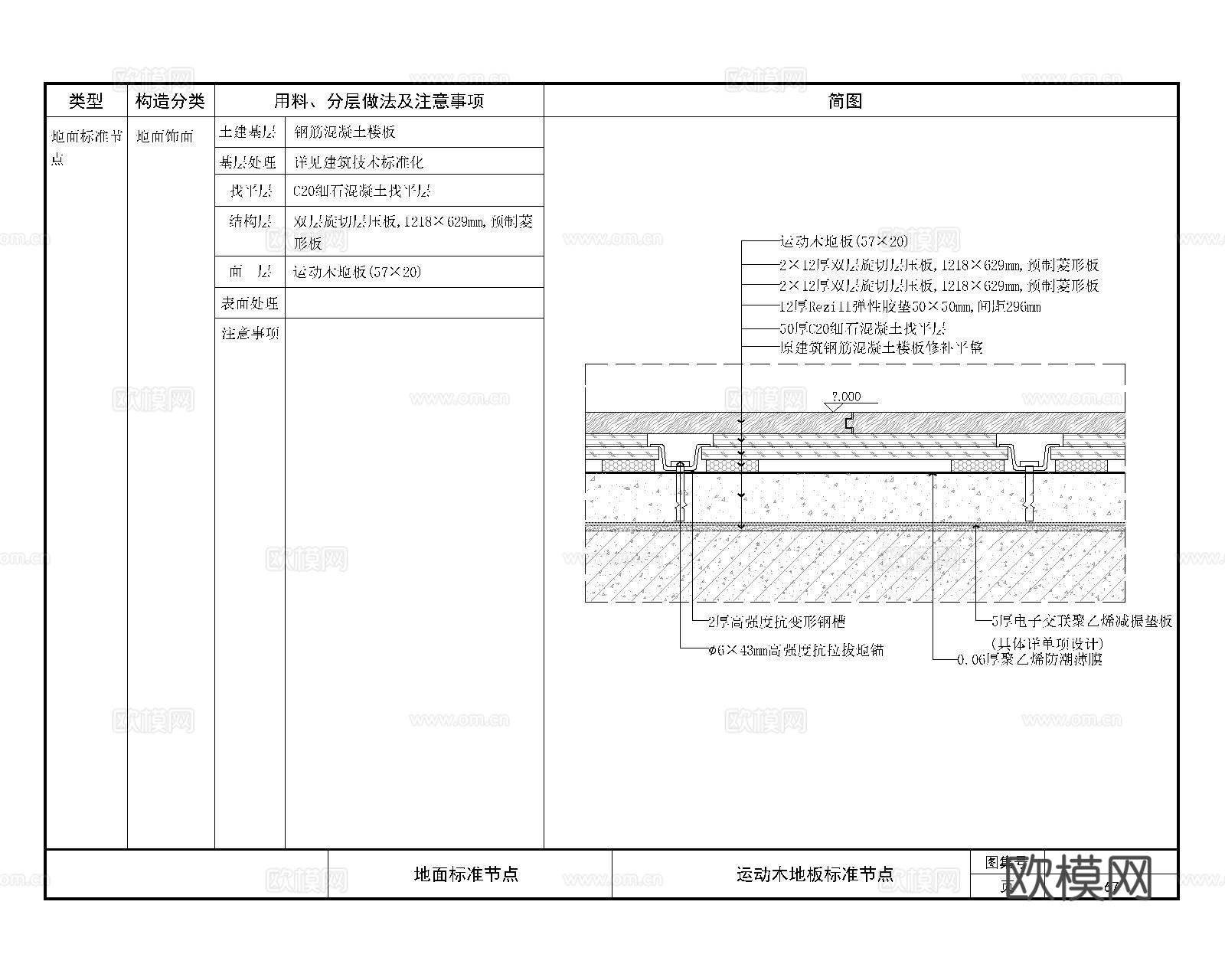 篮球馆木地板CADcad施工图
