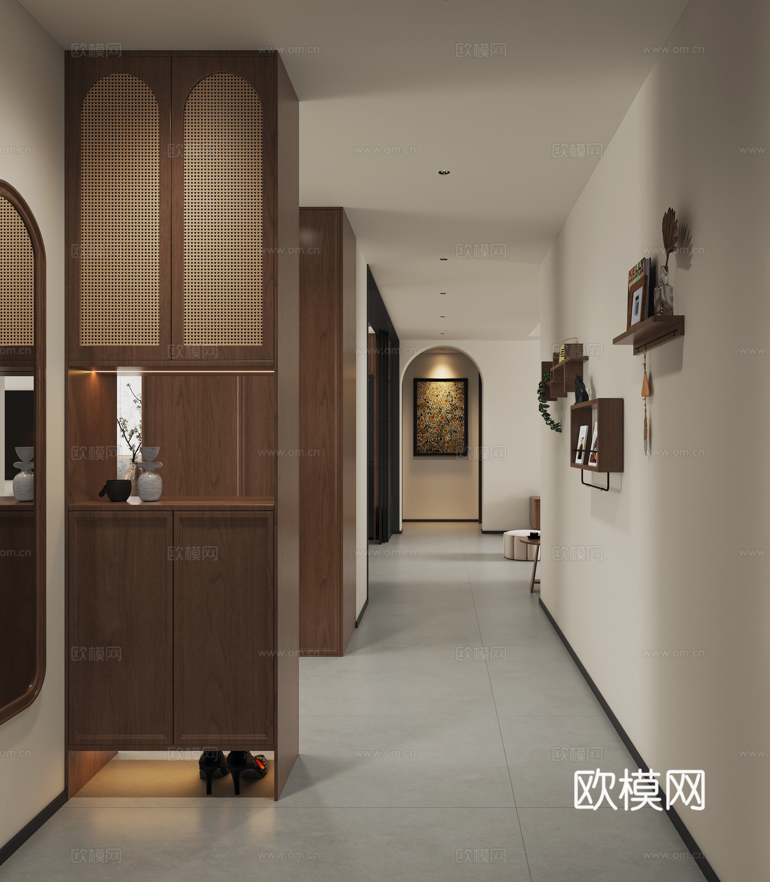 现代中古客餐厅3d模型下载（渲染图4）